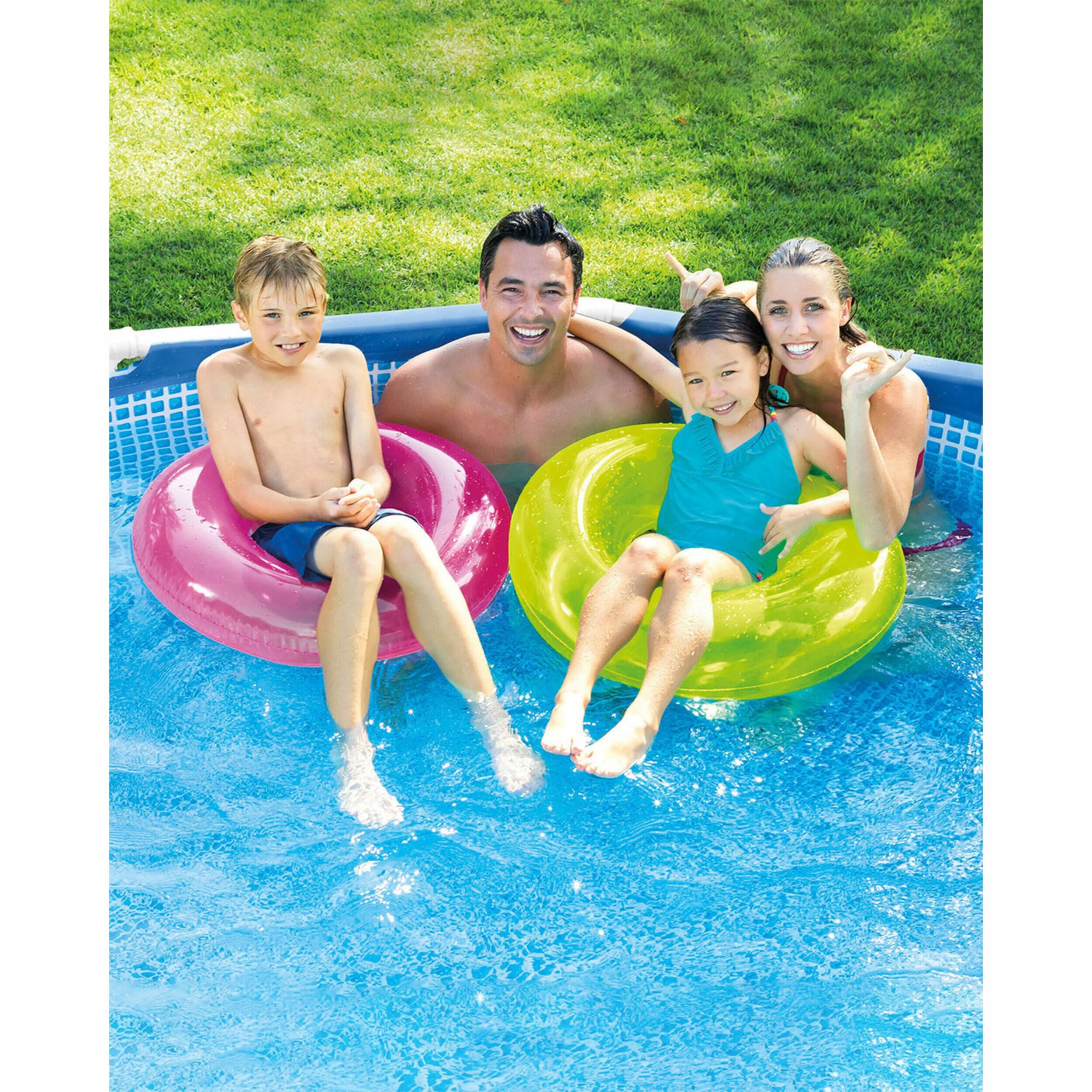 Intex Intex Round Metal Frame Outdoor Backyard Above Ground Swimming Pool