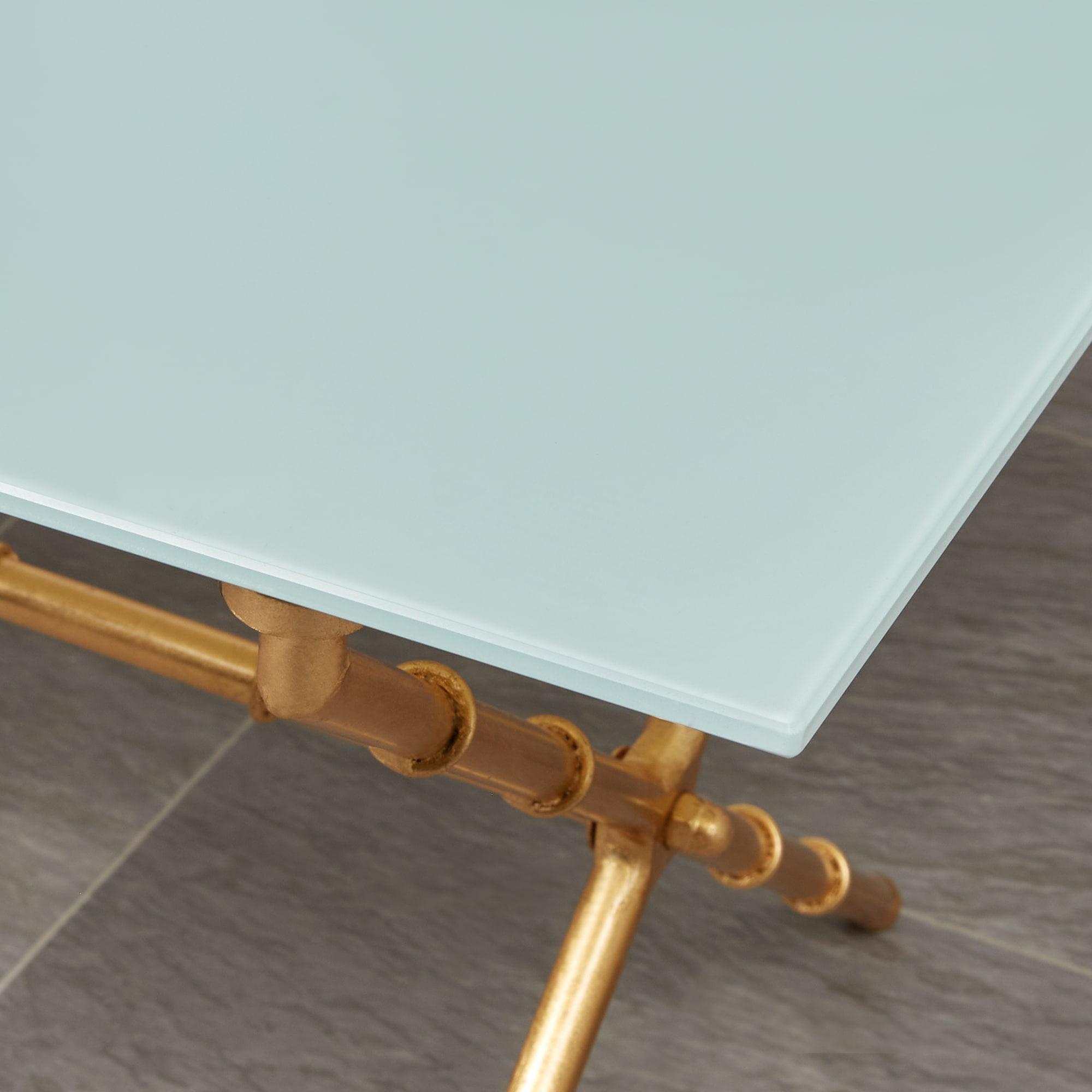 Brogen Coffee Table - Gold/White Glass - Safavieh