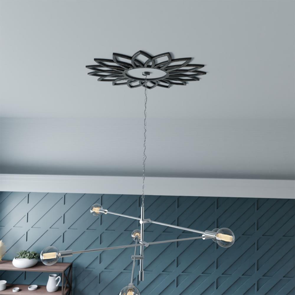 24"OD x 8 3/8"ID x 3/4"P Daisy Architectural Grade PVC Pierced Ceiling Medallion, Antiqued Pale Gold