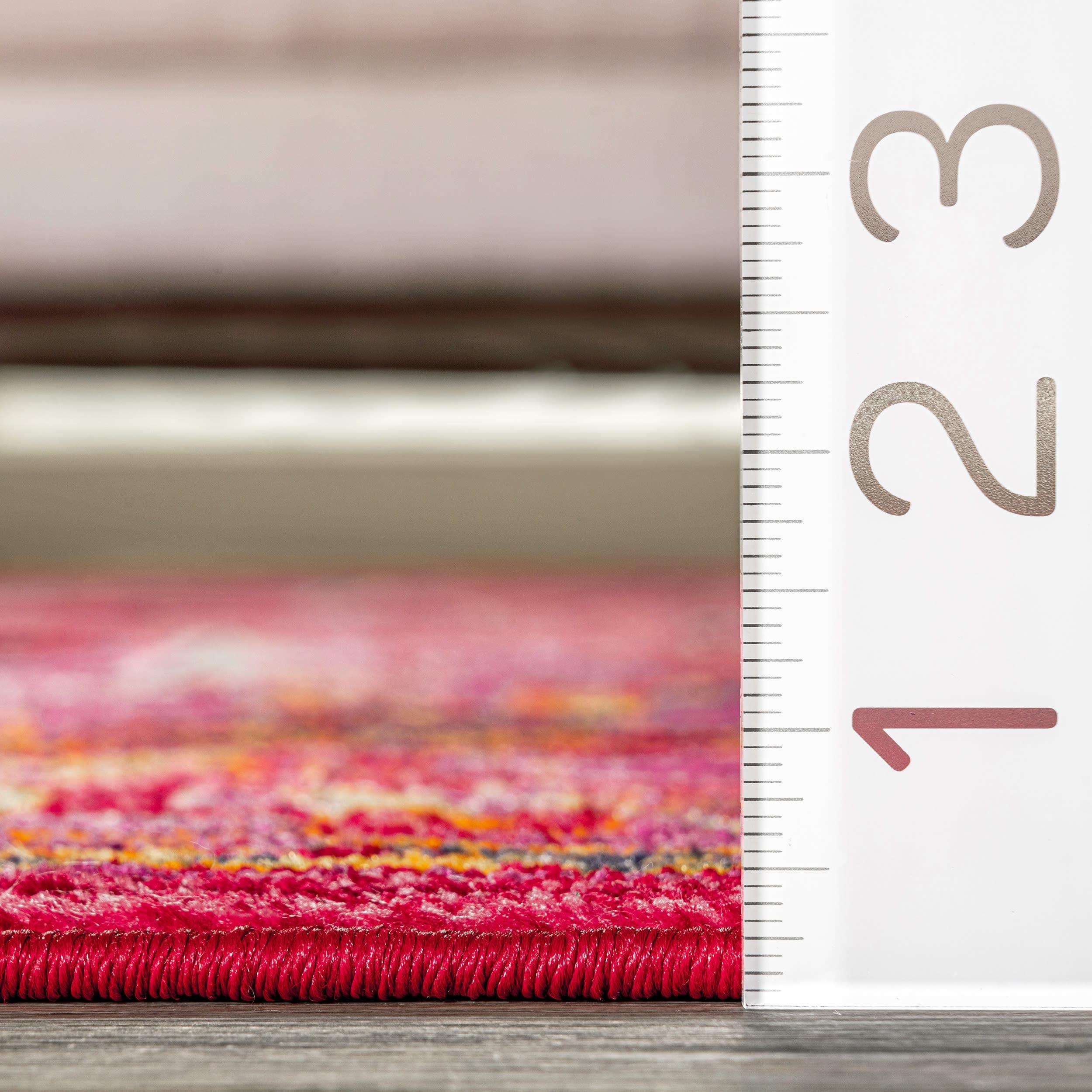 4'x6' Vintage Mackenzie Area Rug Pink - nuLOOM: Medallion Pattern, Low Pile, Indoor, Machine Made, Jute Backing