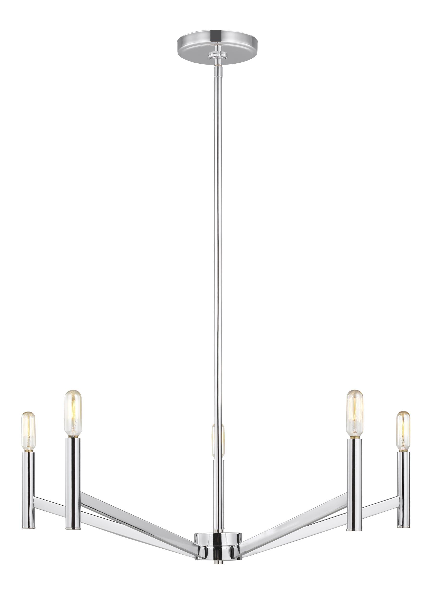 Vector Elegance 5-Light Chrome Finish Chandelier