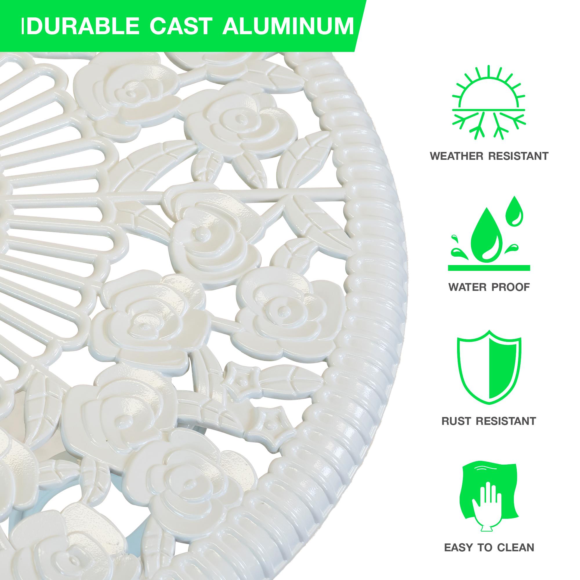 SunnyDaze Decor 2 - Person Metal Patio Dining Set with Round Table