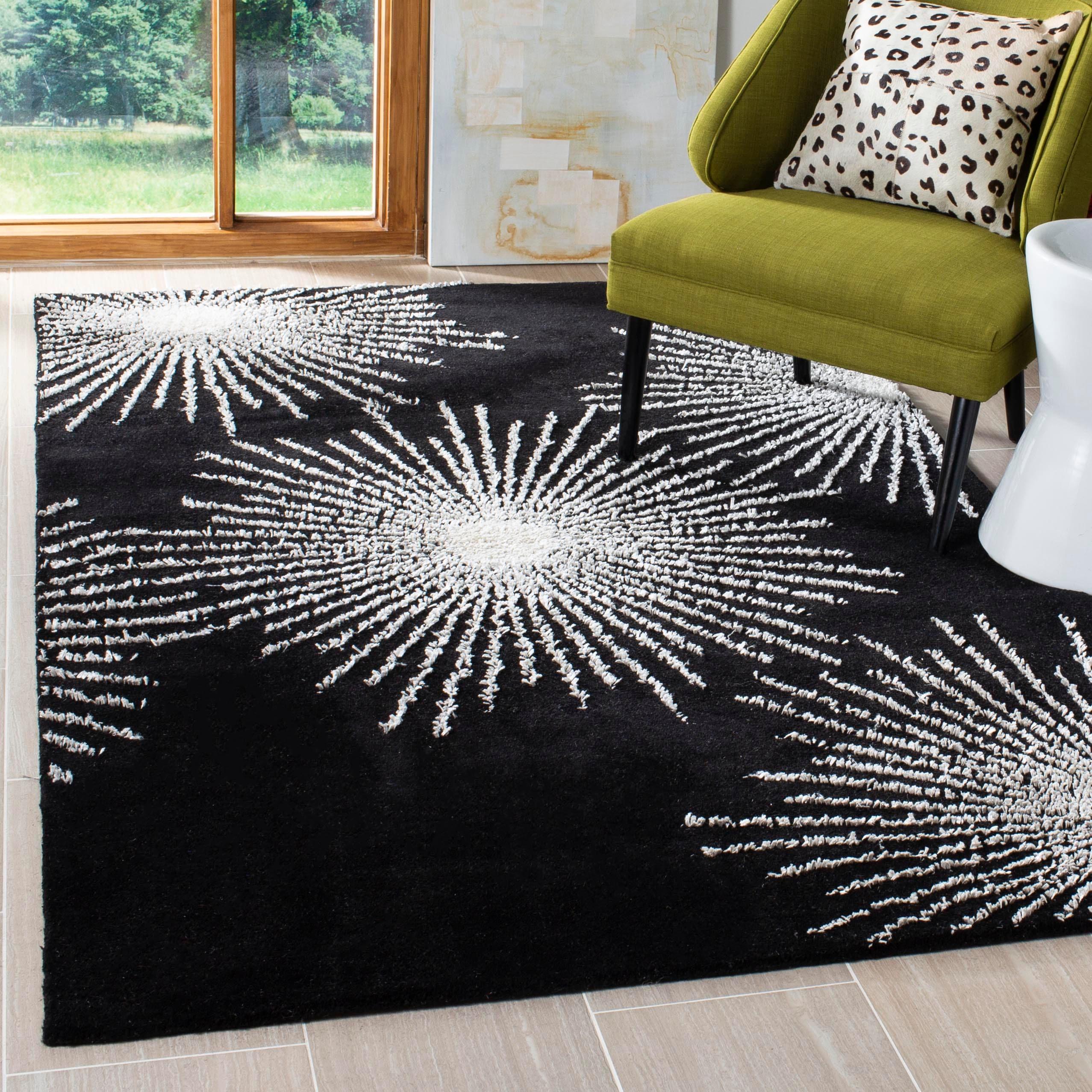 Soho SOH712 Hand Tufted Indoor Area Rug - Black/White - 6'x9' - Safavieh.