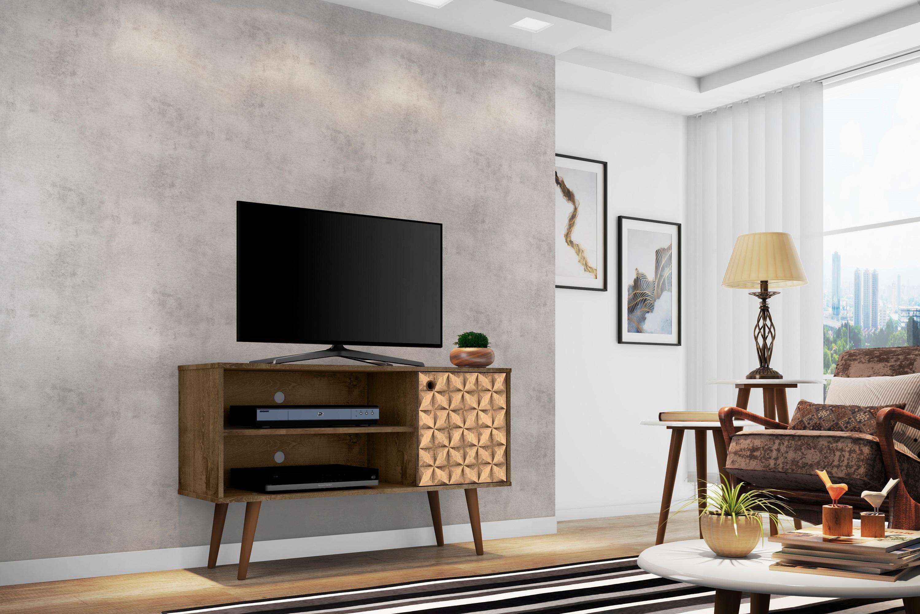 Liberty 42.52" Mid-Century Modern TV Stand with 2 Shelves and 1 Door