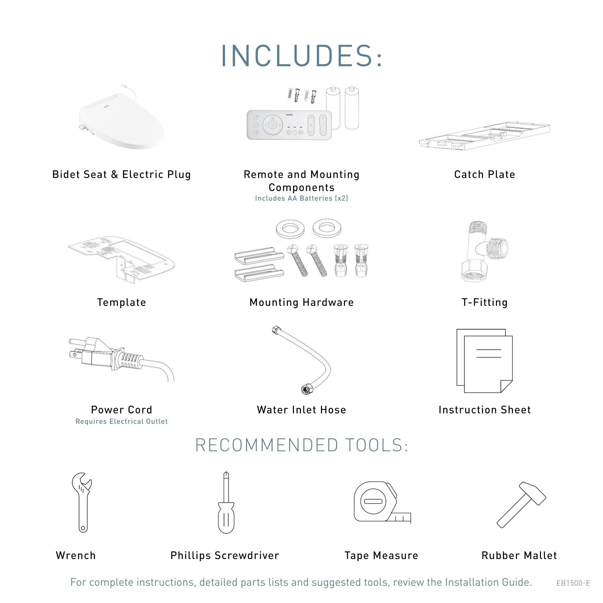 3-Series Electronic Bidet Seat with Remote Control in Biscuit