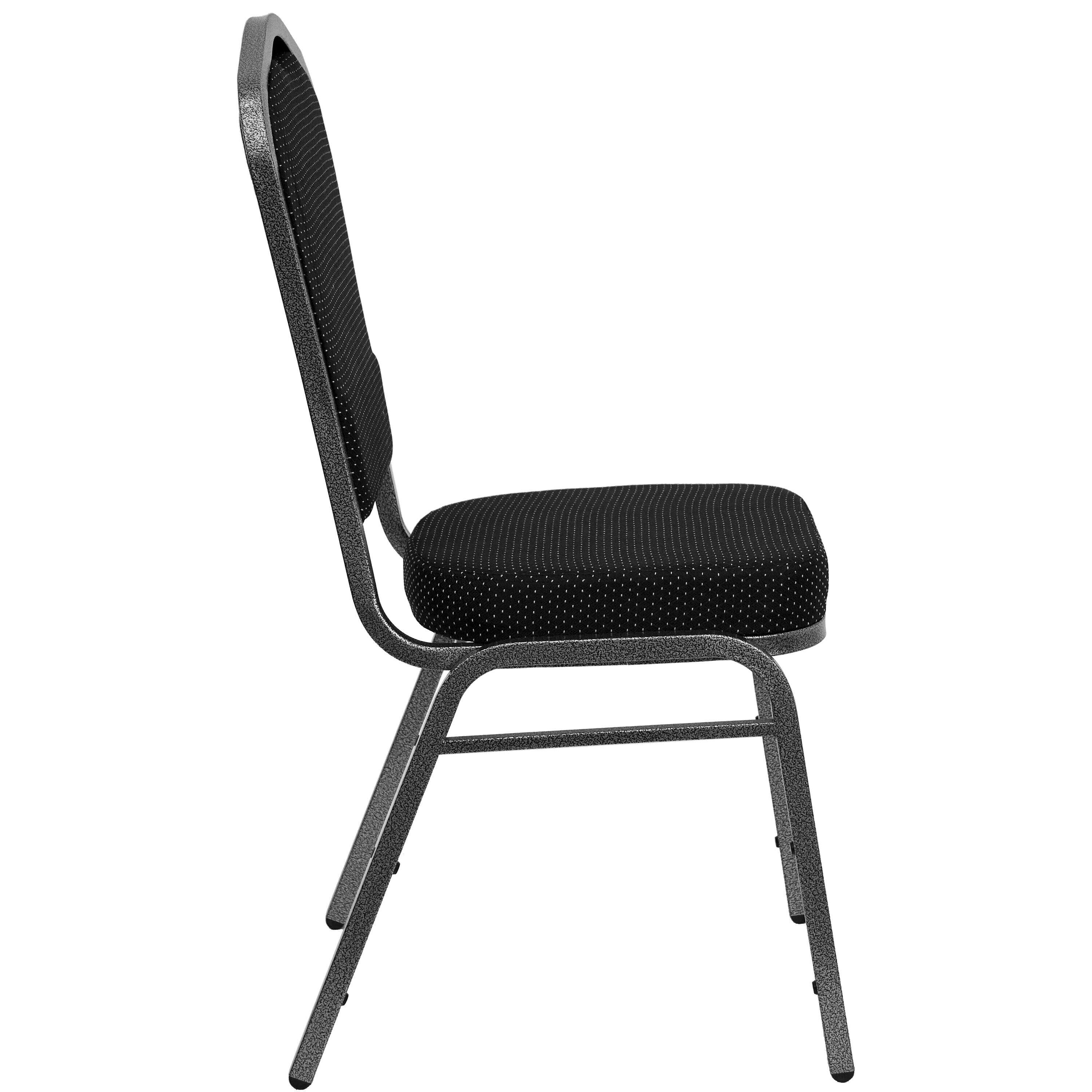 Black Diamond Fabric and Silver Vein Steel Stacking Banquet Chair