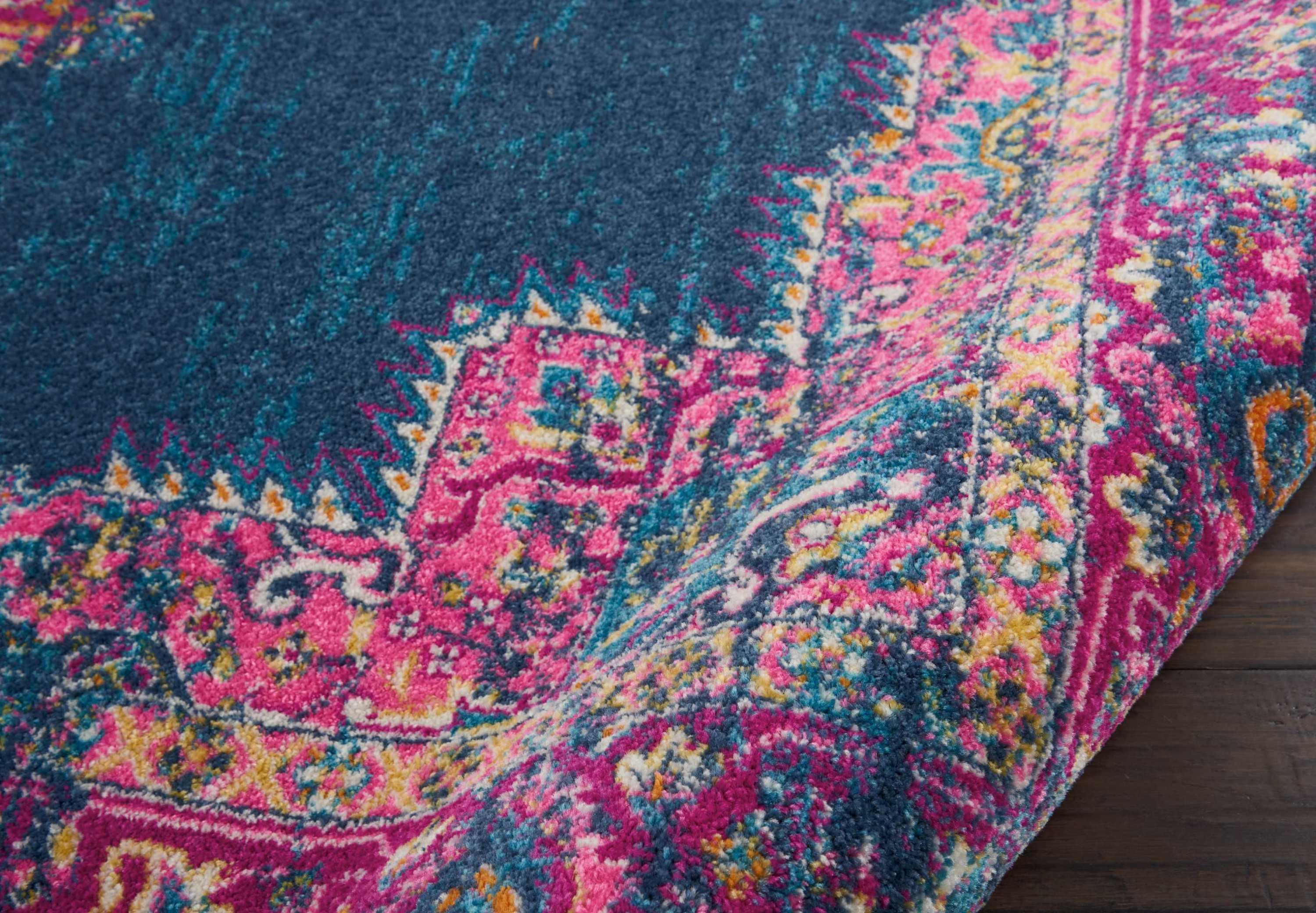 Nourison Passion Medallion Bohemian Indoor Rug Blue 6'7" x 9'6"