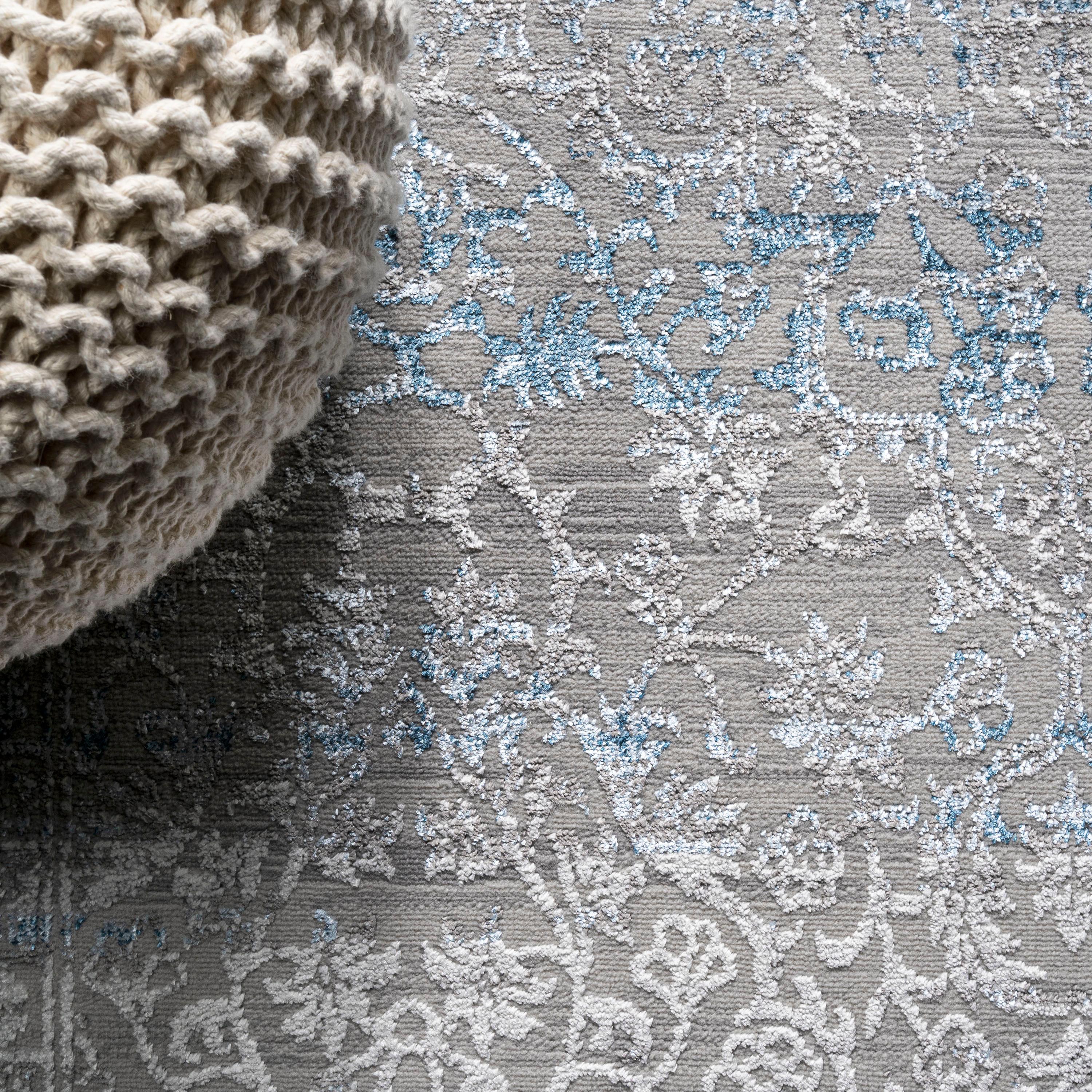 3'x5' Tidal Modern Strie' Area Rug, Gray/Blue - JONATHAN Y