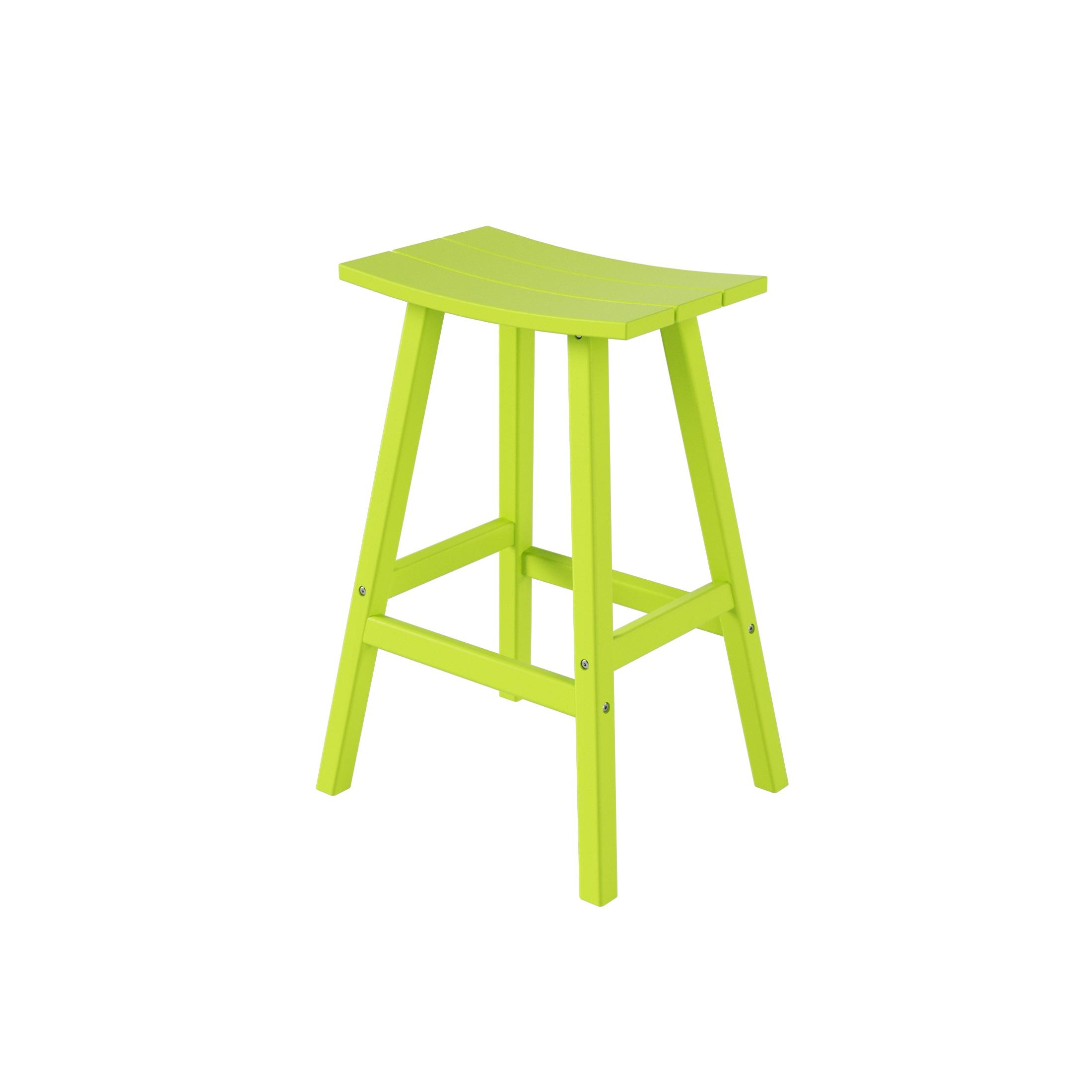 Polytrends  Laguna Hdpe All Weather Outdoor Patio 29" Saddle Seat Bar Stool Lime