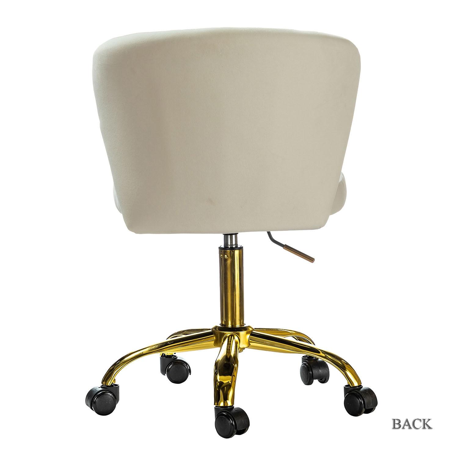 Ilia comtemperary wingback Task Chair Swivel Office Chair  with channel Tufted Back | Karat Home - IVORY