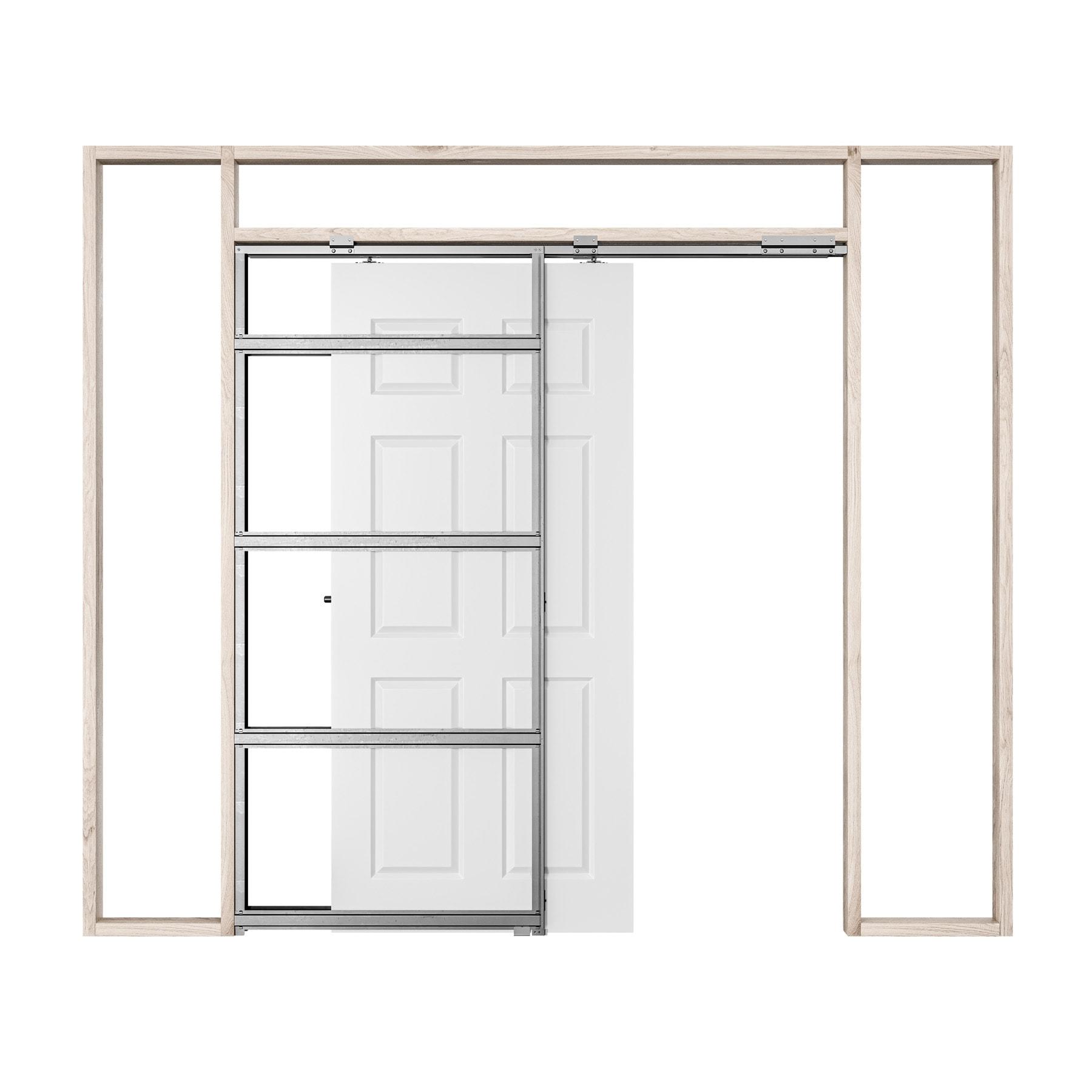 ROCKET 30-in x 80-in Steel Pocket Door Frame with Frame and hardware