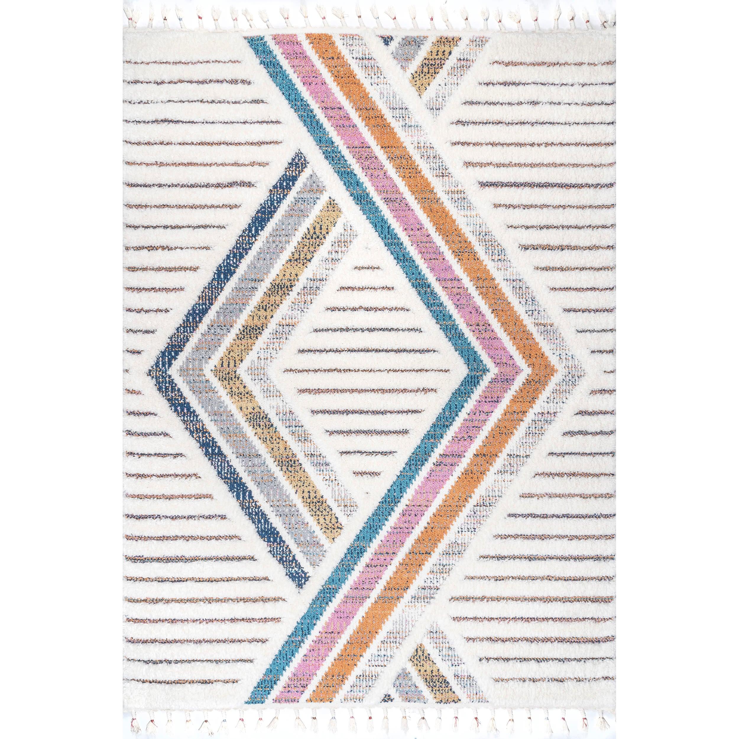 Nuloom Angela Geometric 8x10 Indoor Area Rug for Living Room Bedroom Dining Room Nursery, Ivory