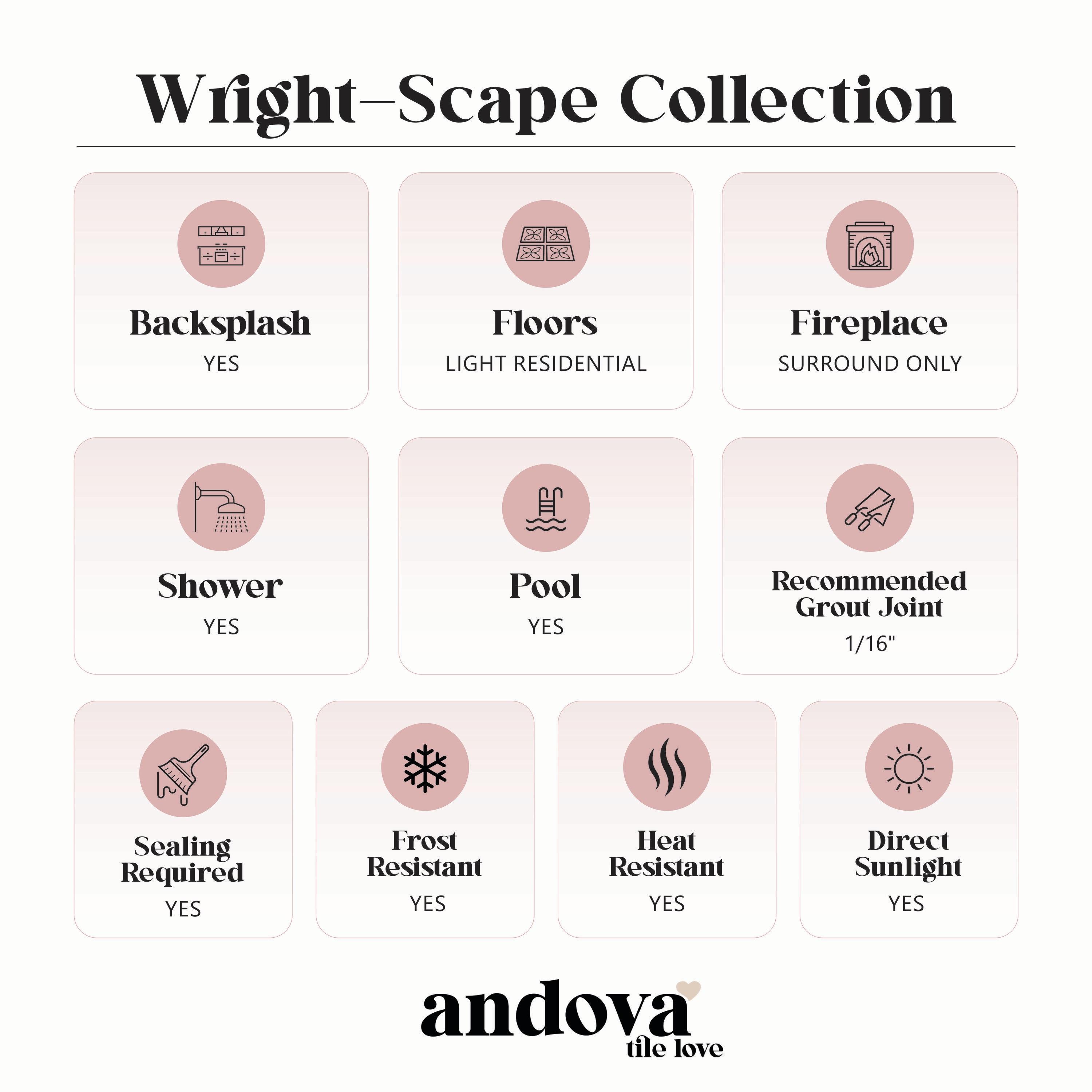 Andova Wright-Scape Straight Edge Glass & Slate Brick Joint Mosaic Kitchen Backsplash, Bathroom, Shower, Pool, Wall and Floor Tile