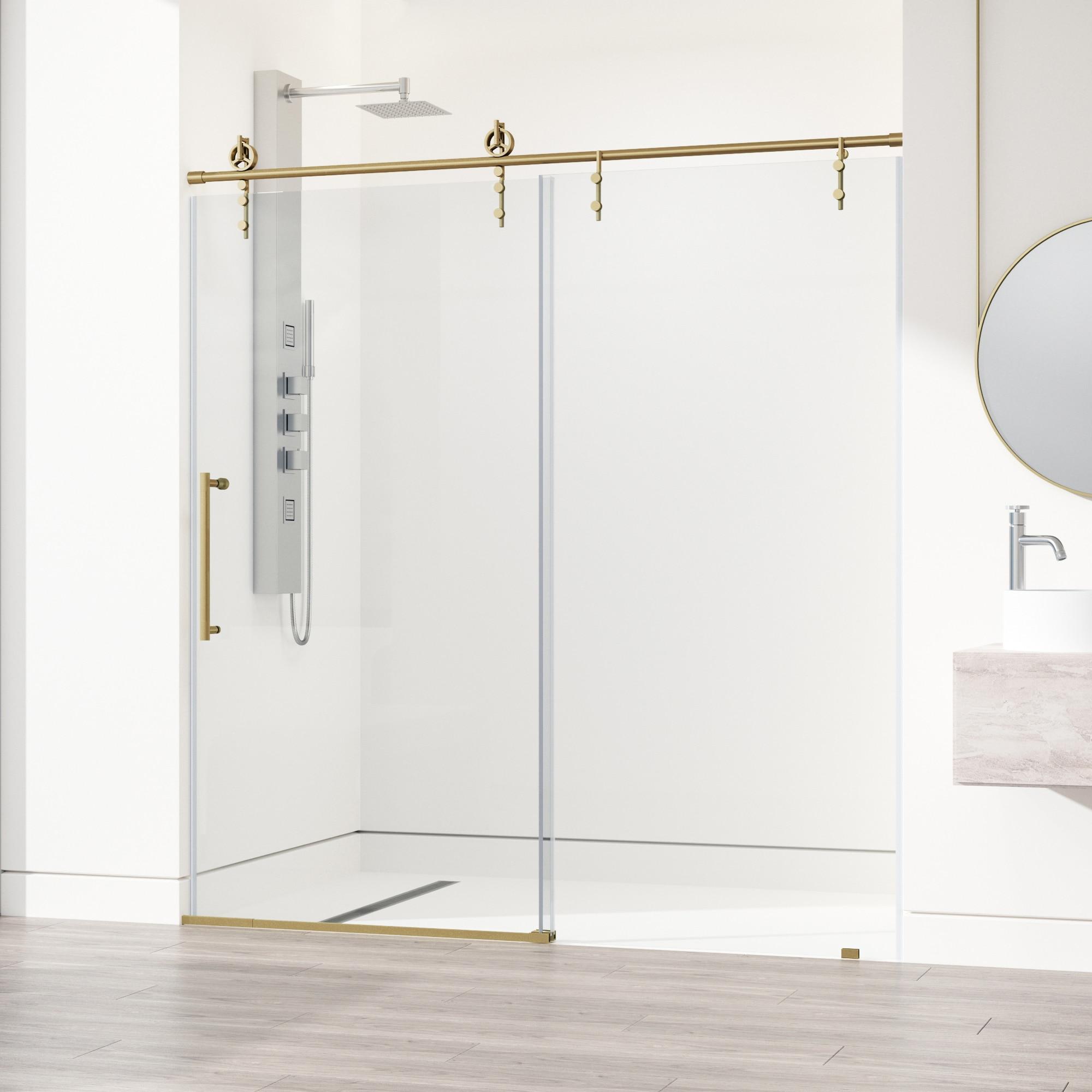 Hamilton 56-60" W x 78" H Sliding Frameless Shower Door with 3/8" Clear Glass