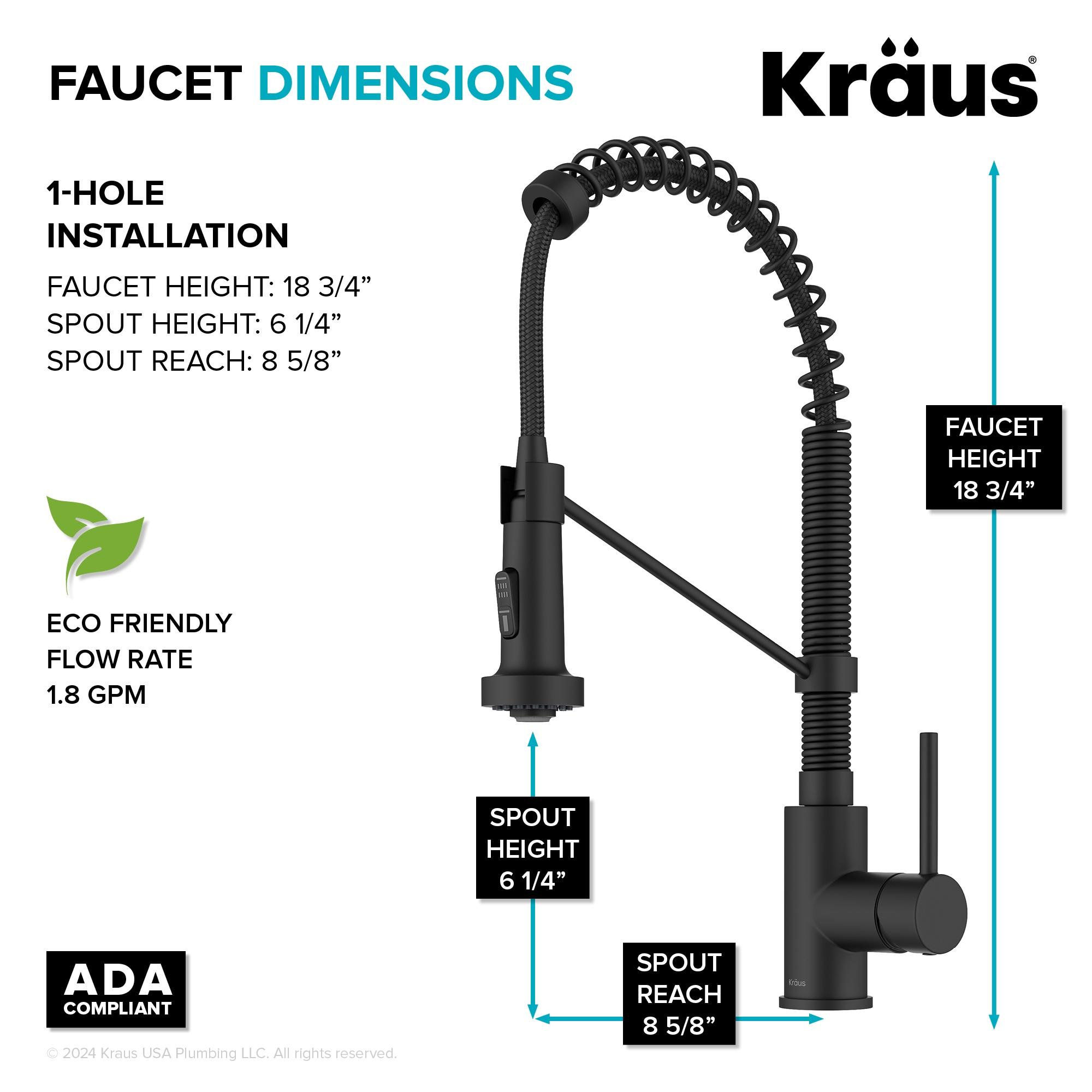 KRAUS Bolden Commercial Style 2-Function Single Handle Pull Down Kitchen Faucet