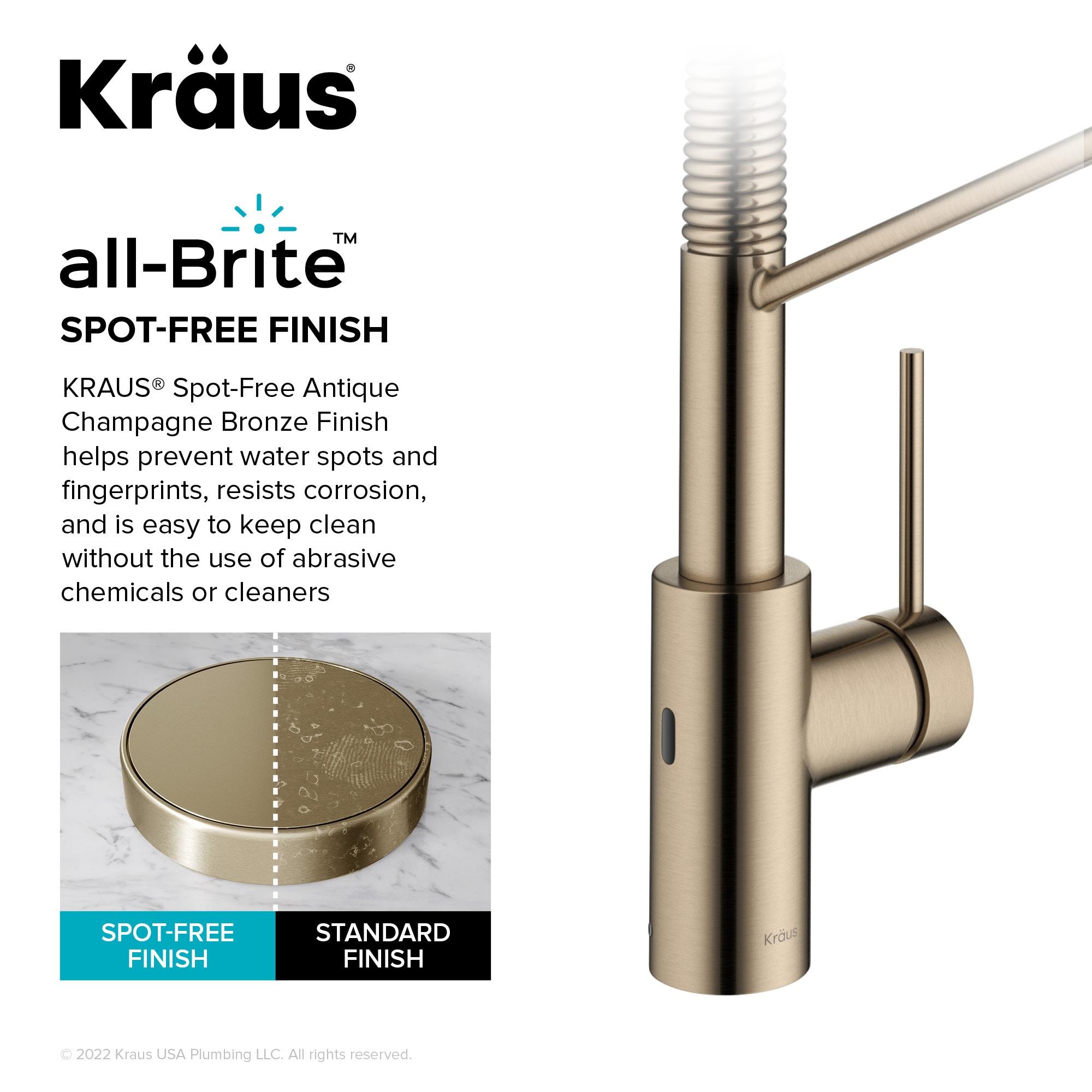 KRAUS Oletto Touchless Sensor Commercial Pull-Down Single Handle Kitchen Faucet with QuickDock Top Mount Assembly