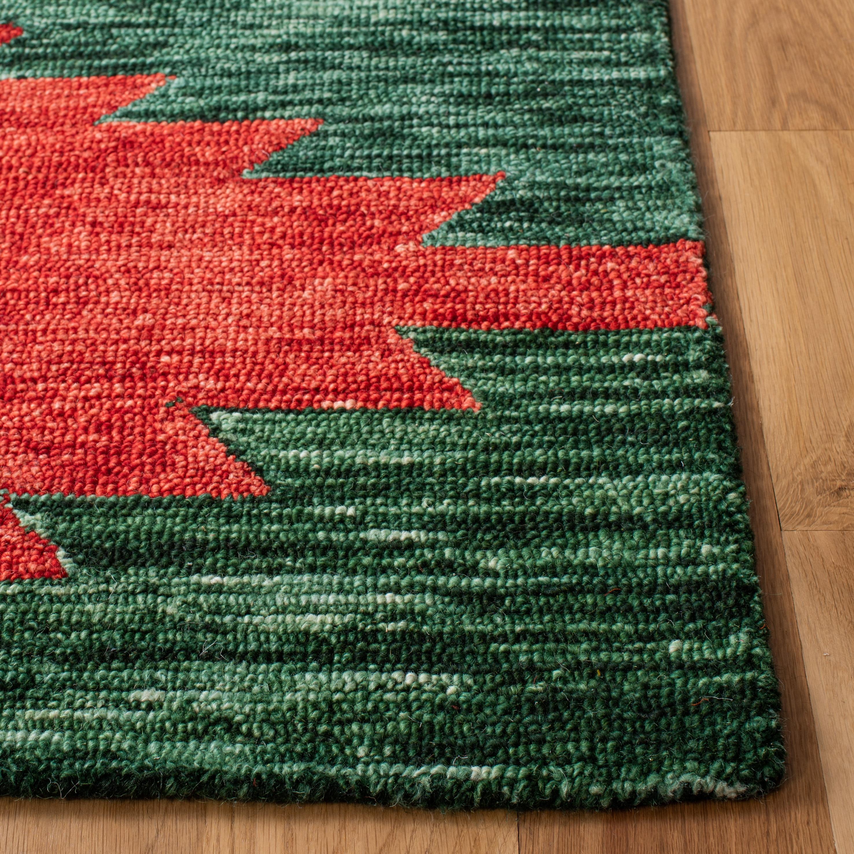 Aspen APN704 Hand Tufted Indoor Area Rug - Green/Red - 8'x10' - Safavieh