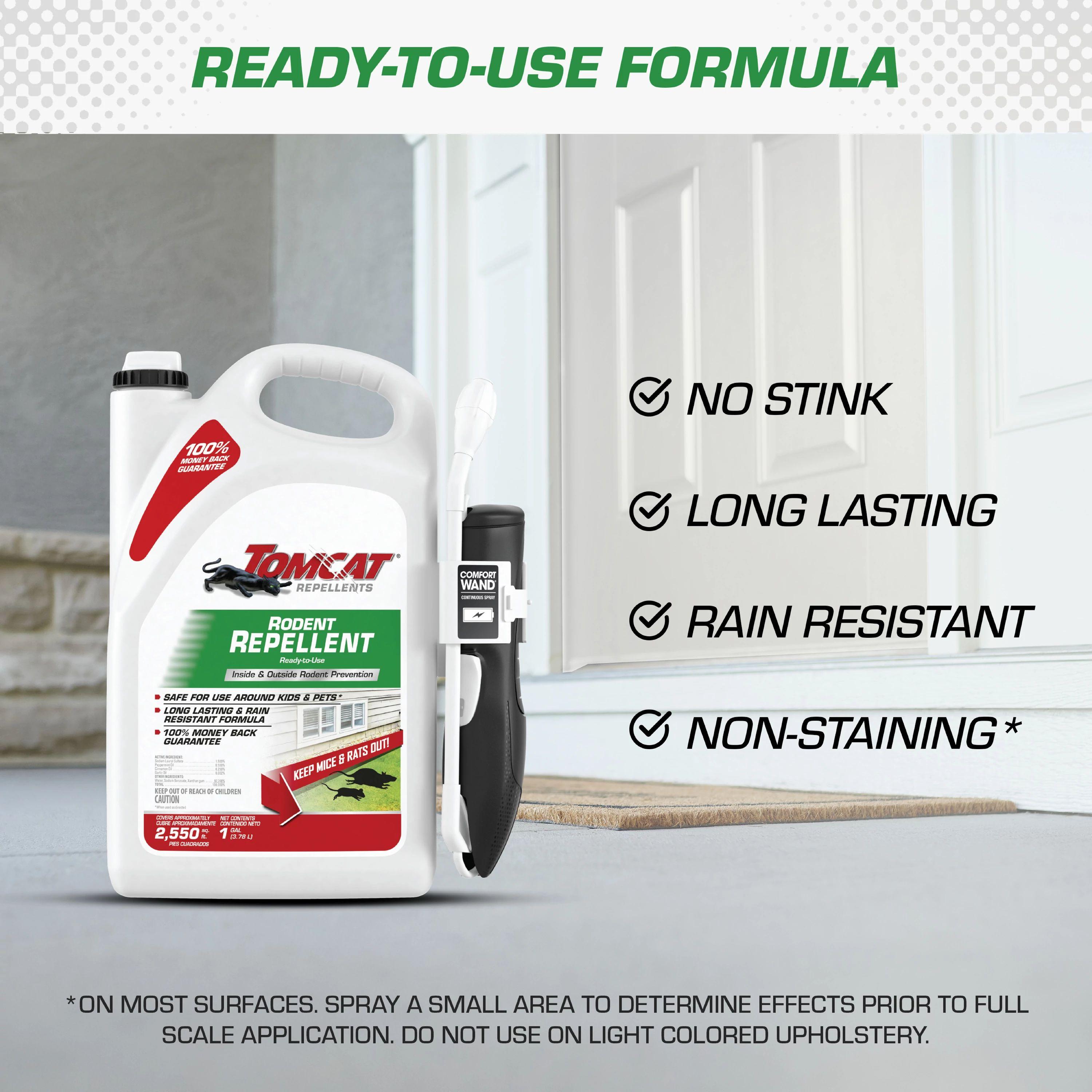Tomcat Rodent Repellent Ready To Use With Wand - 1gal: Safe for Kids & Pets, Deters Rats