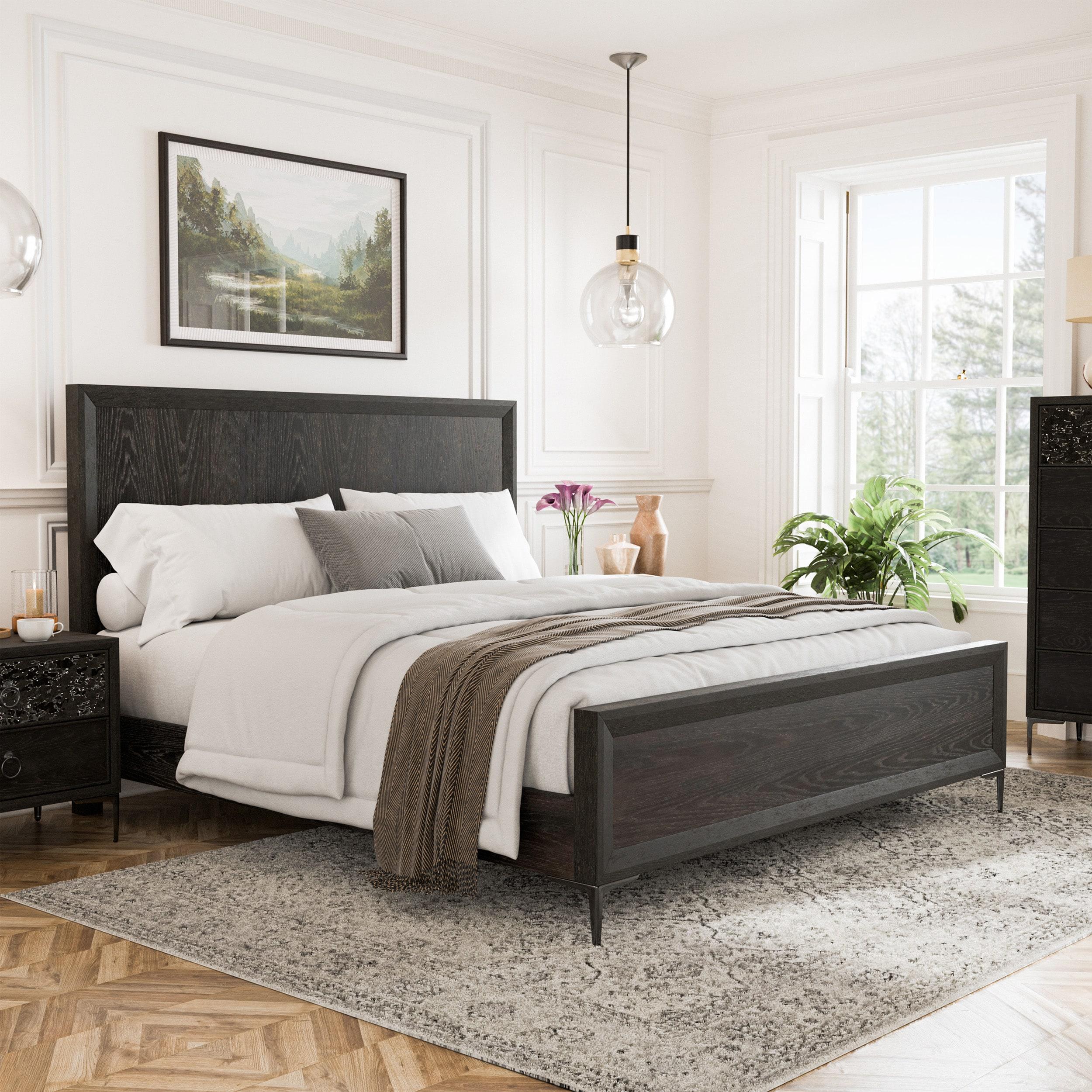 Furniture of America Brio Solid Wood Queen Panel Bed, Espresso