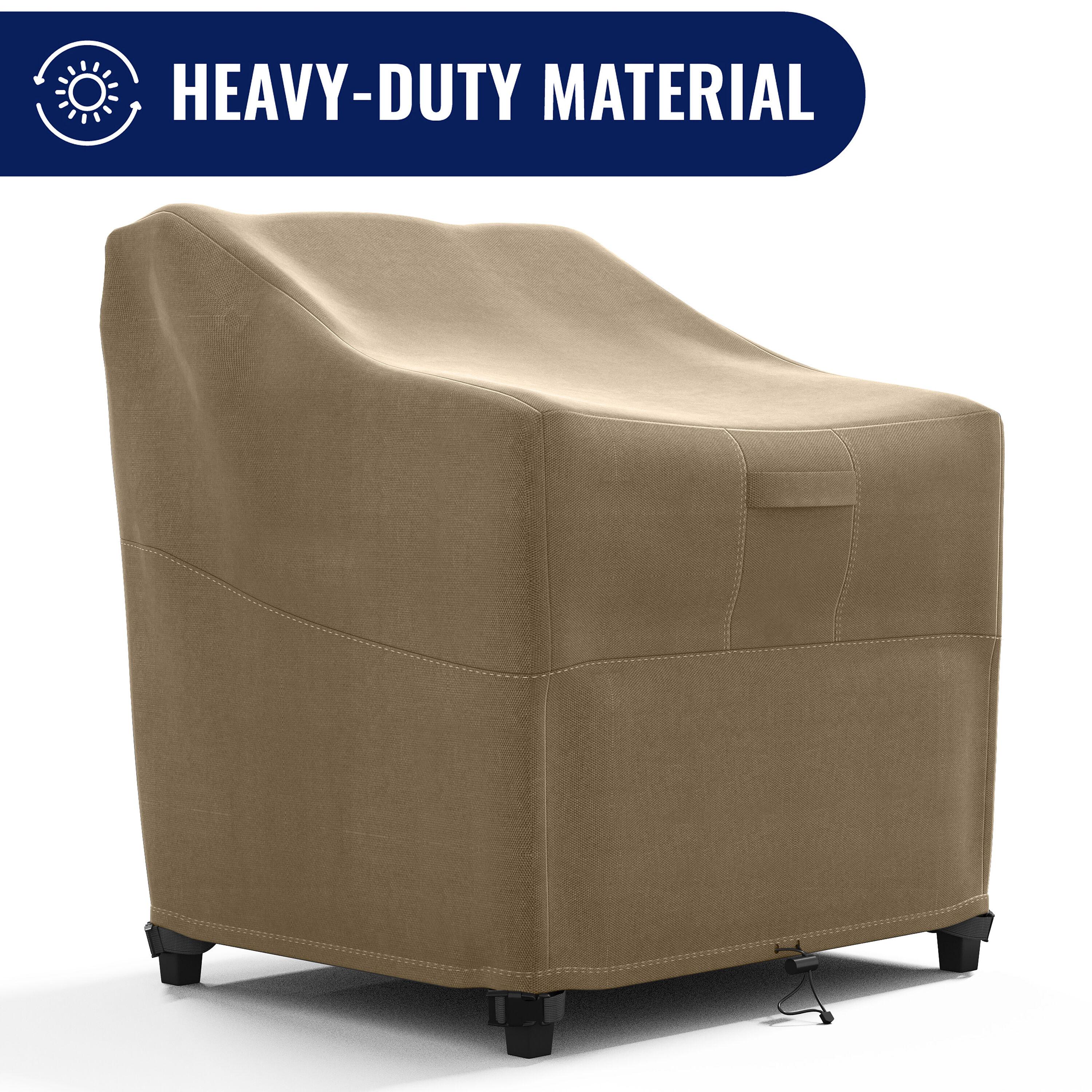 Heavy-Duty Brown PVC Patio Chair Cover with Hook and Loop Closure