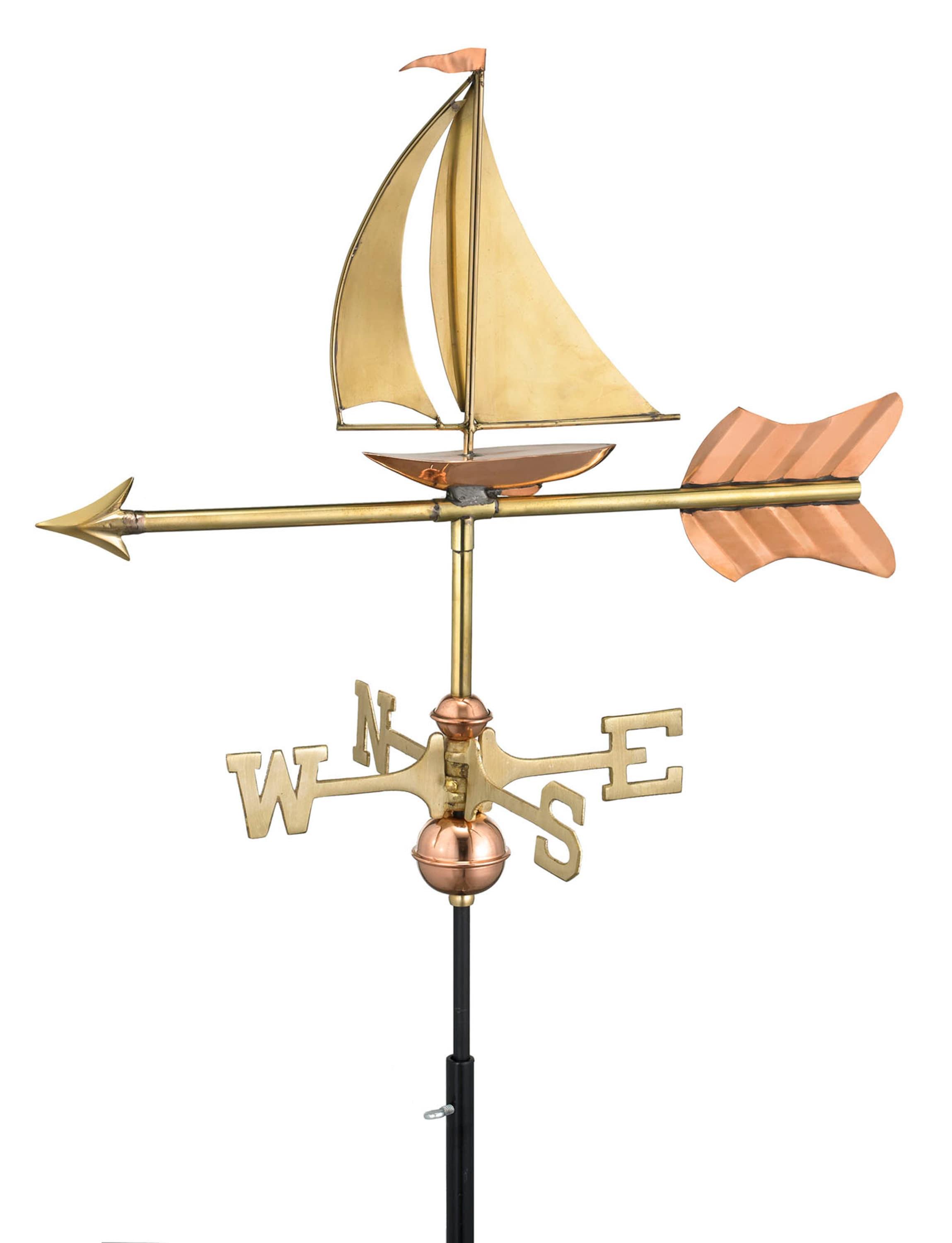 Good Directions 8803PG Sailboat Garden Weathervane with Garden Pole, Pure Copper