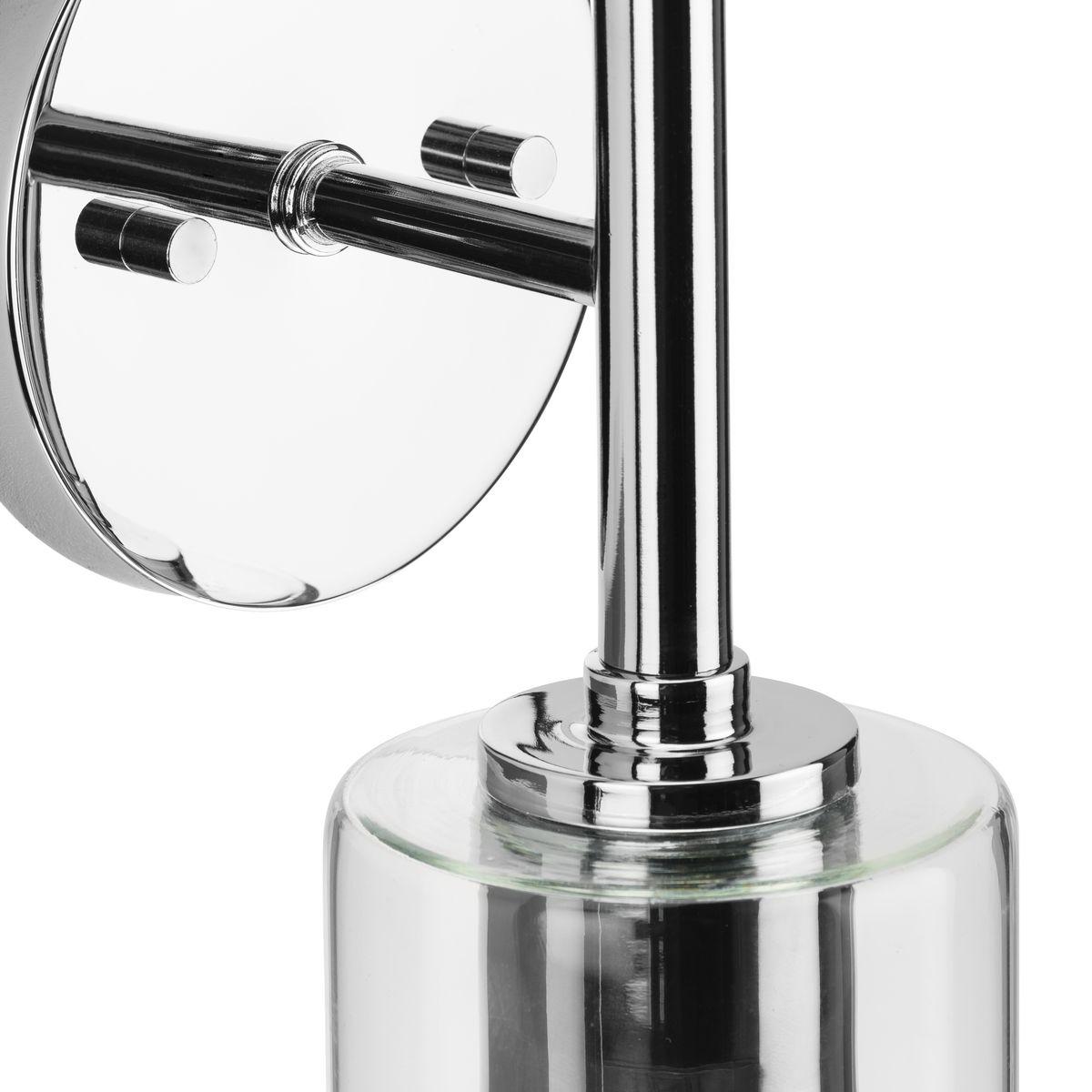Progress Lighting Cofield 2-Light Wall Bracket, Polished Chrome, Cylindrical Glass Shade