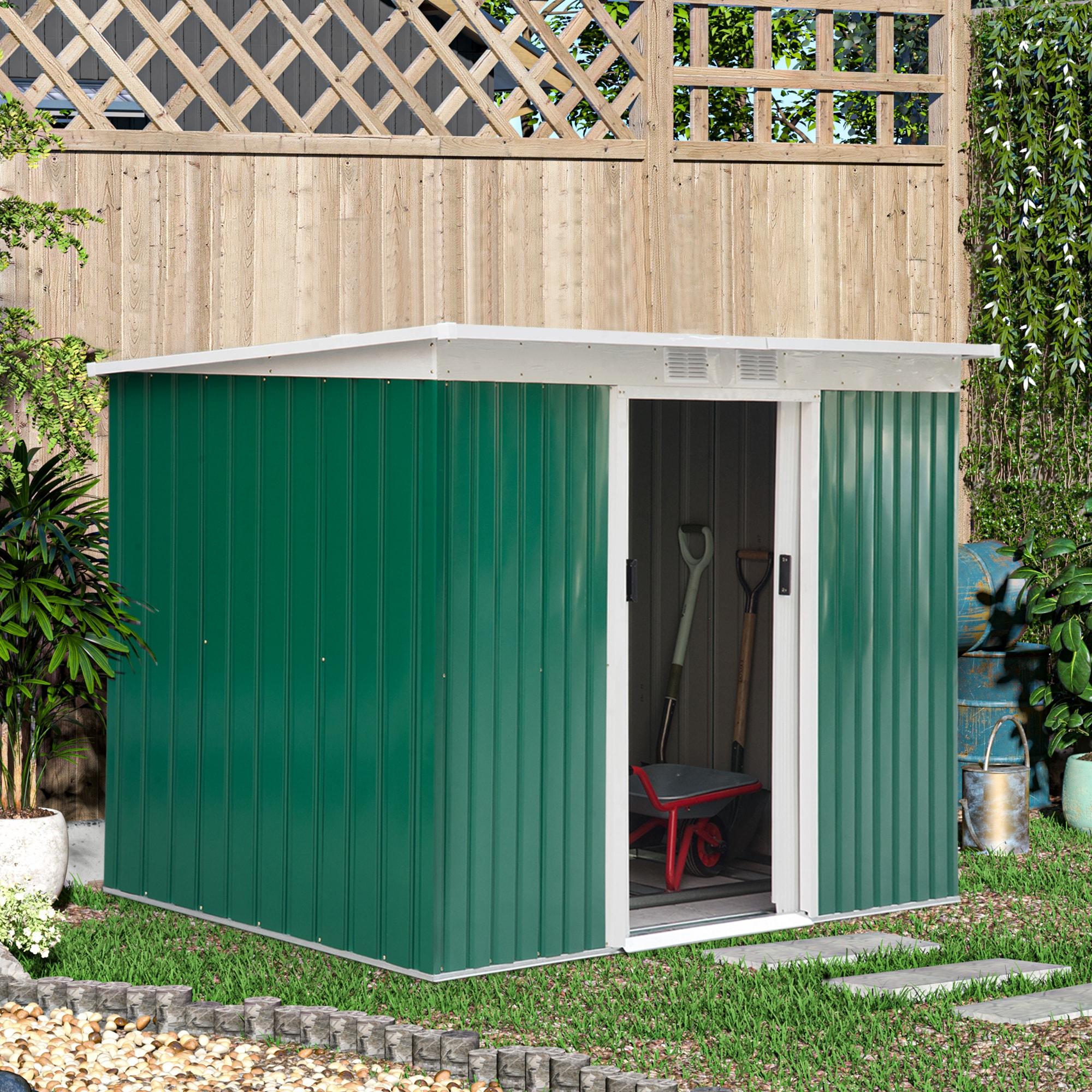 Outdoor Lean-To Metal Storage Shed