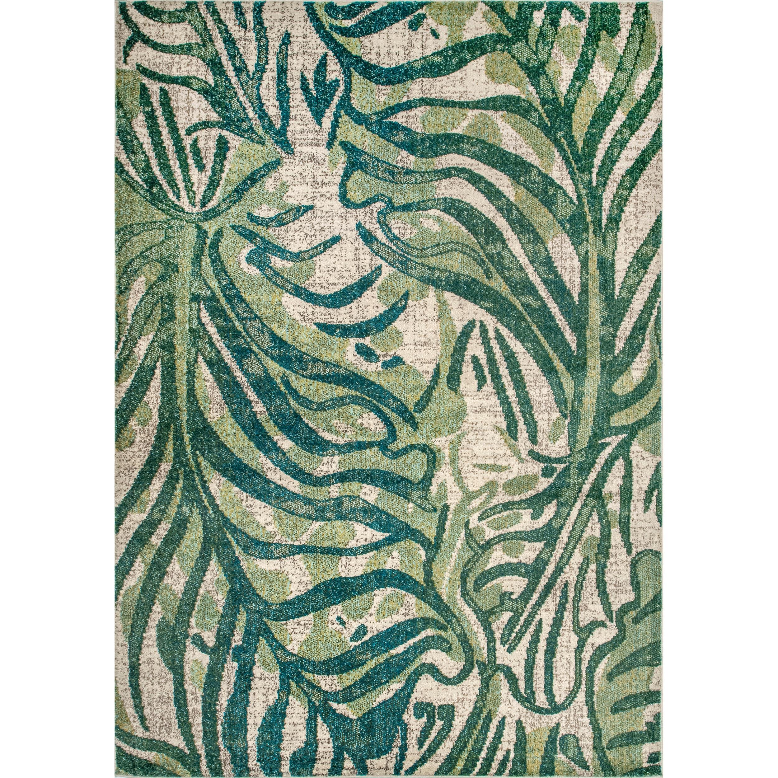 Nuloom Cali Floral 3x5 Accent Indoor Area Rug for Living Room Bedroom Dining Room Entryway Kitchen, Green/Ivory