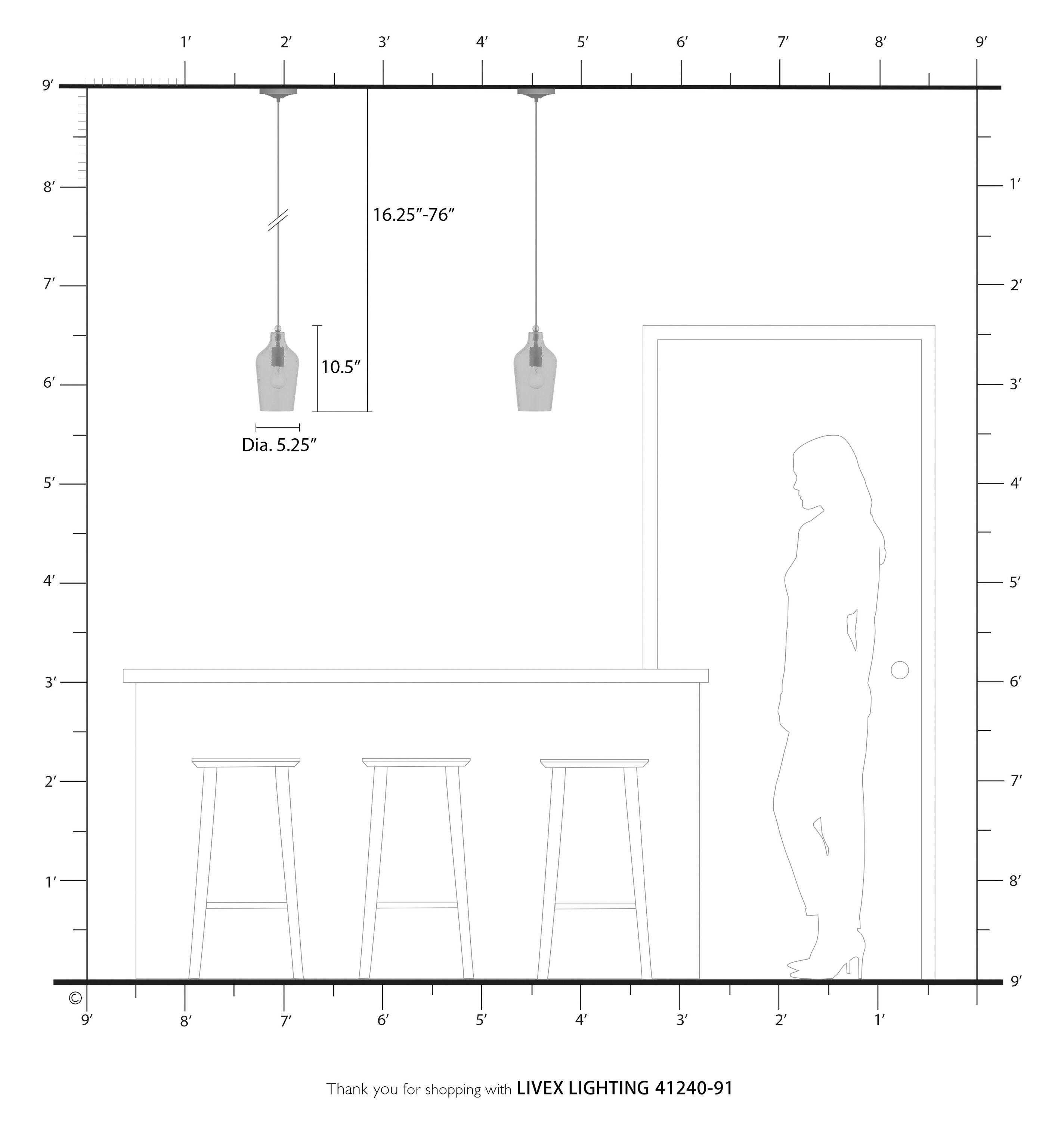 Livex Lighting Avery 1 - Light Pendant in  Brushed Nickel