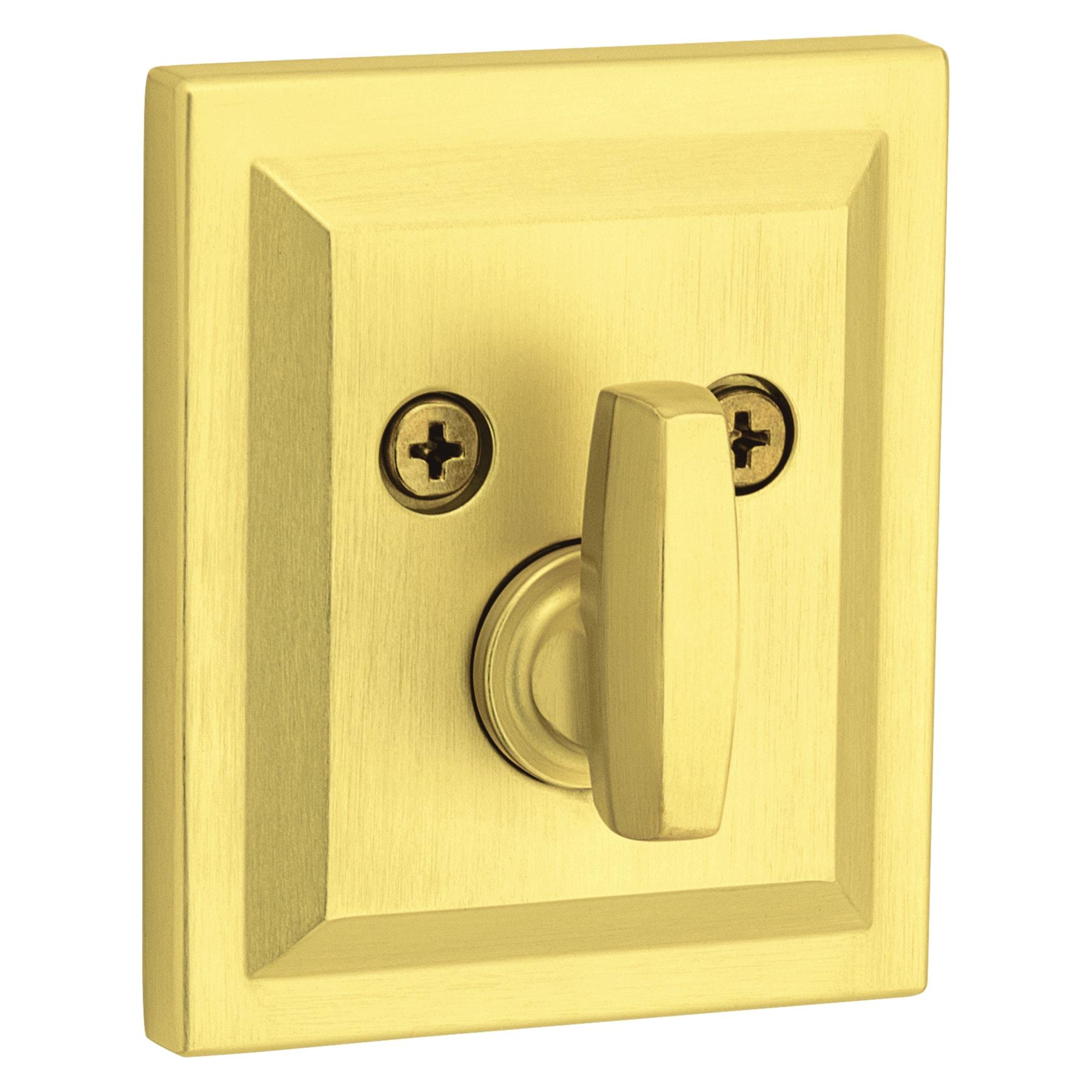 Baldwin Spyglass, Single Cylinder Front Door Deadbolt Featuring SmartKey Re-key Technology and Microban Protection, in Satin Brass