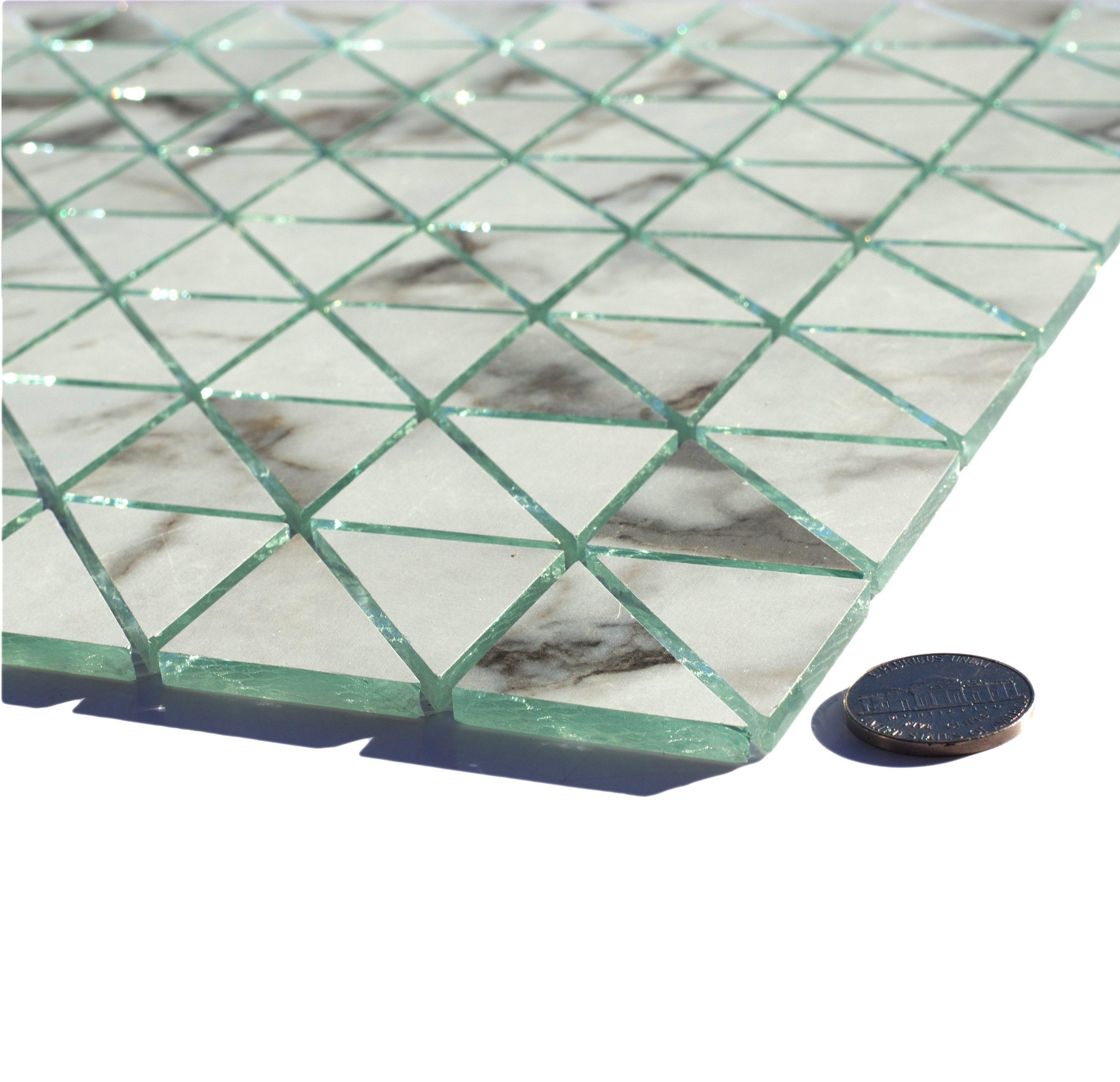 Art Deco Triangle 0.75" x 0.75" Glass Mosaic Tile