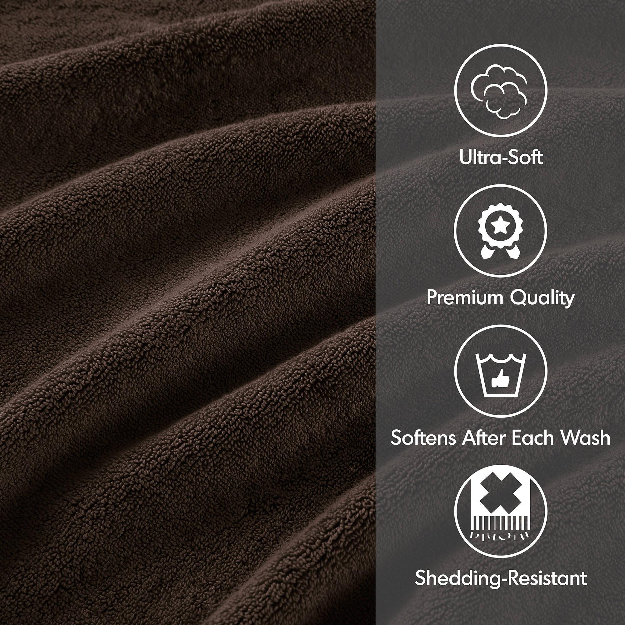 8pc Cotton Bath Towel Set Brown: Madison Park, Heavyweight Terry, OEKO-TEX Certified
