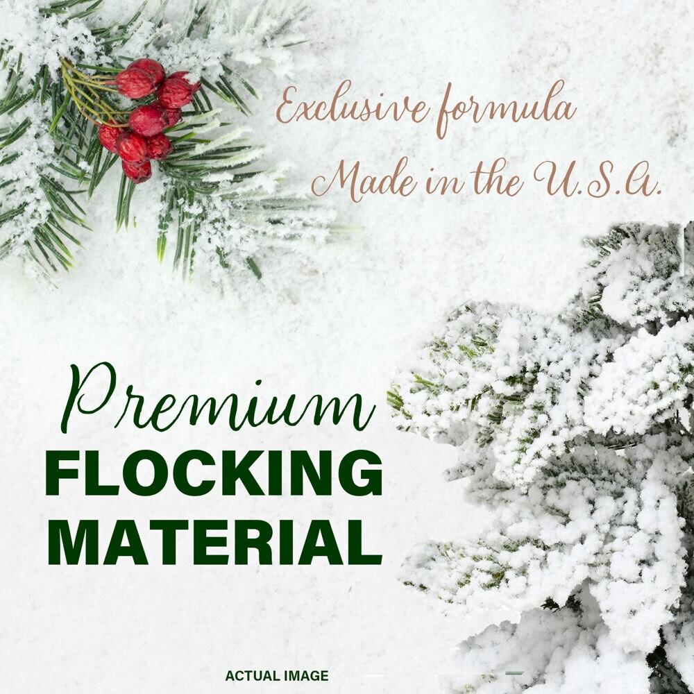 Fraser Hill Farm 2-Ft. Snowy Downswept Tree with Clear Lights | Metal Stand Included | Festive Christmas Holiday Decor | White | FFSD024-1SN