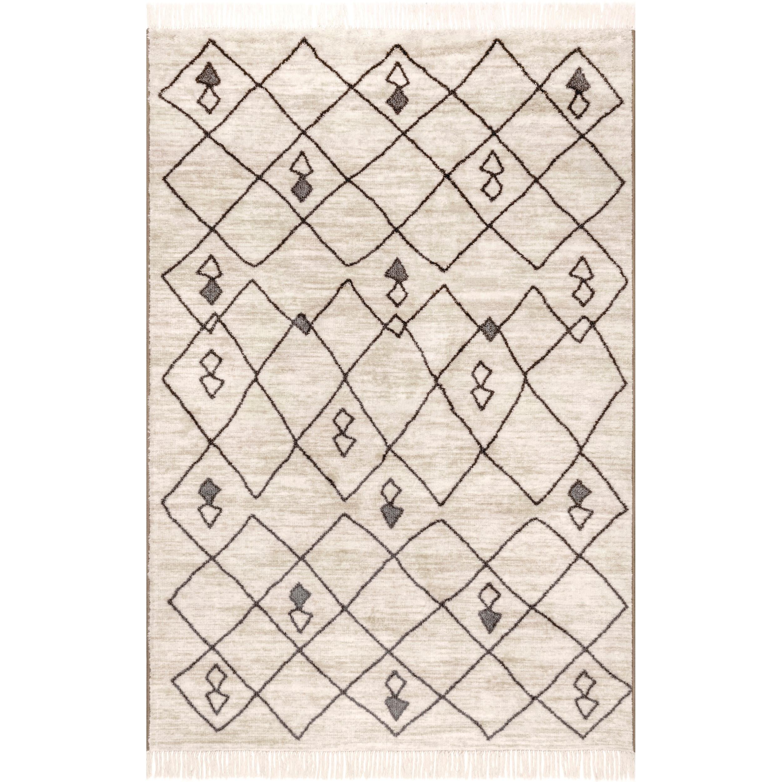 Nuloom Dani Geometric 5x8 Indoor Area Rug for Living Room Bedroom Dining Room Kitchen, Beige/Ivory