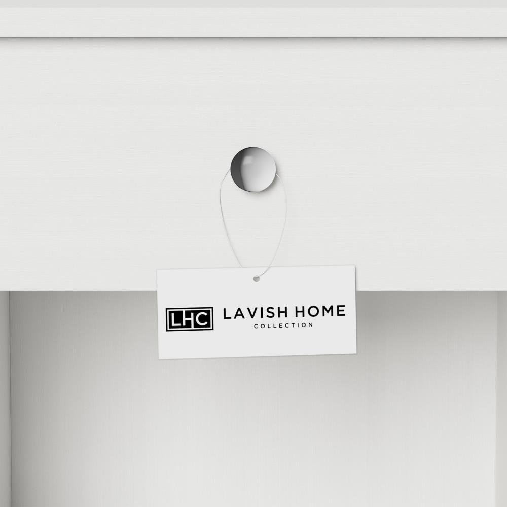 Hastings Home End Table Nightstand With Drawer for Living Room or Bedroom - White