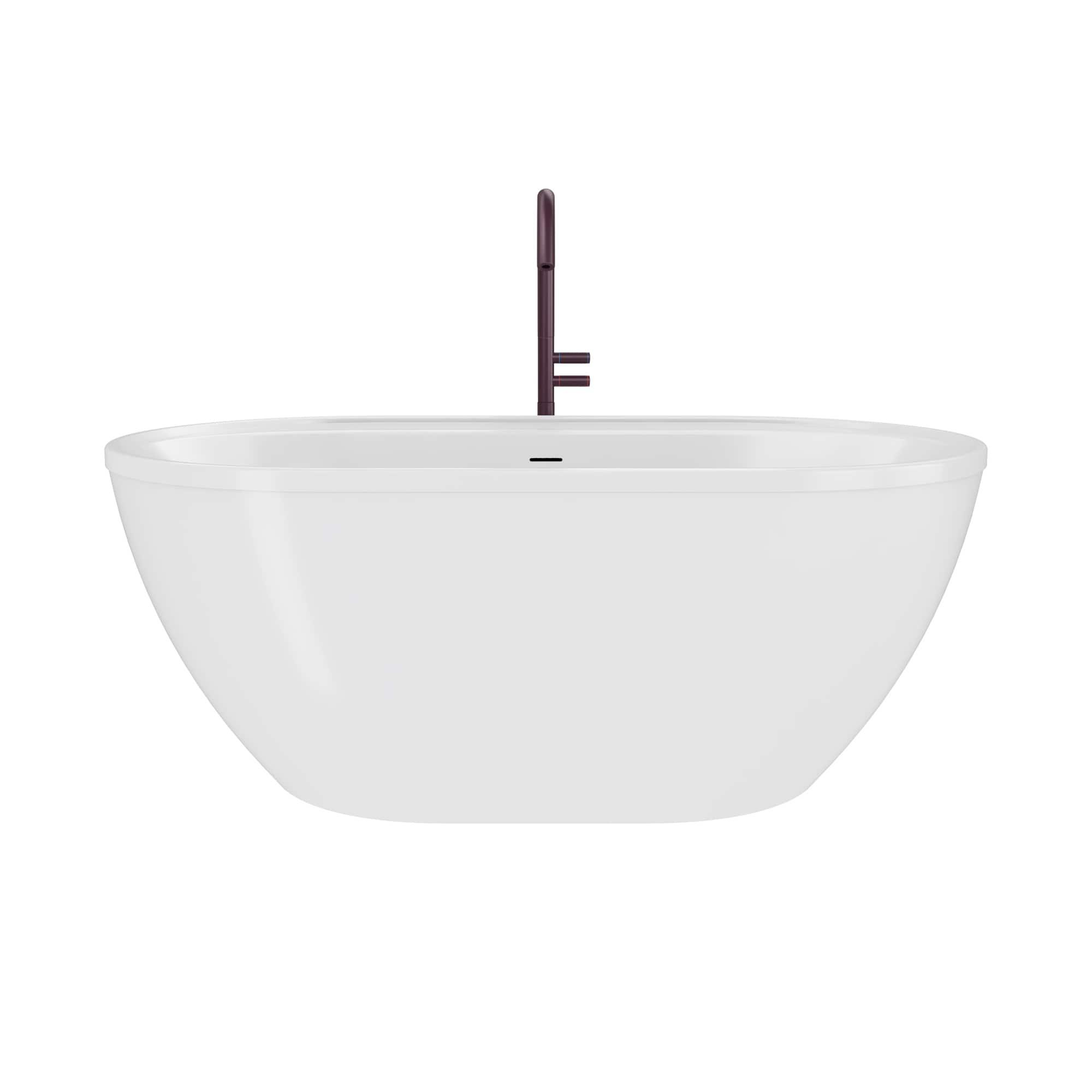 DreamLine BT63X3460C06 Essence 60-1/4 in. L x 34-1/4 in. W x 23-5/8 in. H Freestanding Acrylic Bathtub
