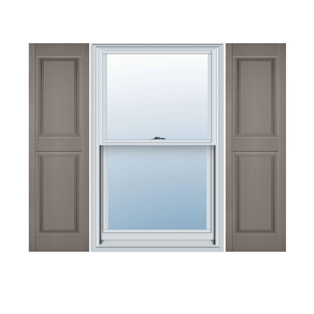 14 1/2"W x 37"H Lifetime Vinyl, TailorMade Two Equal Panels, Raised Panel Shutters, Clay
