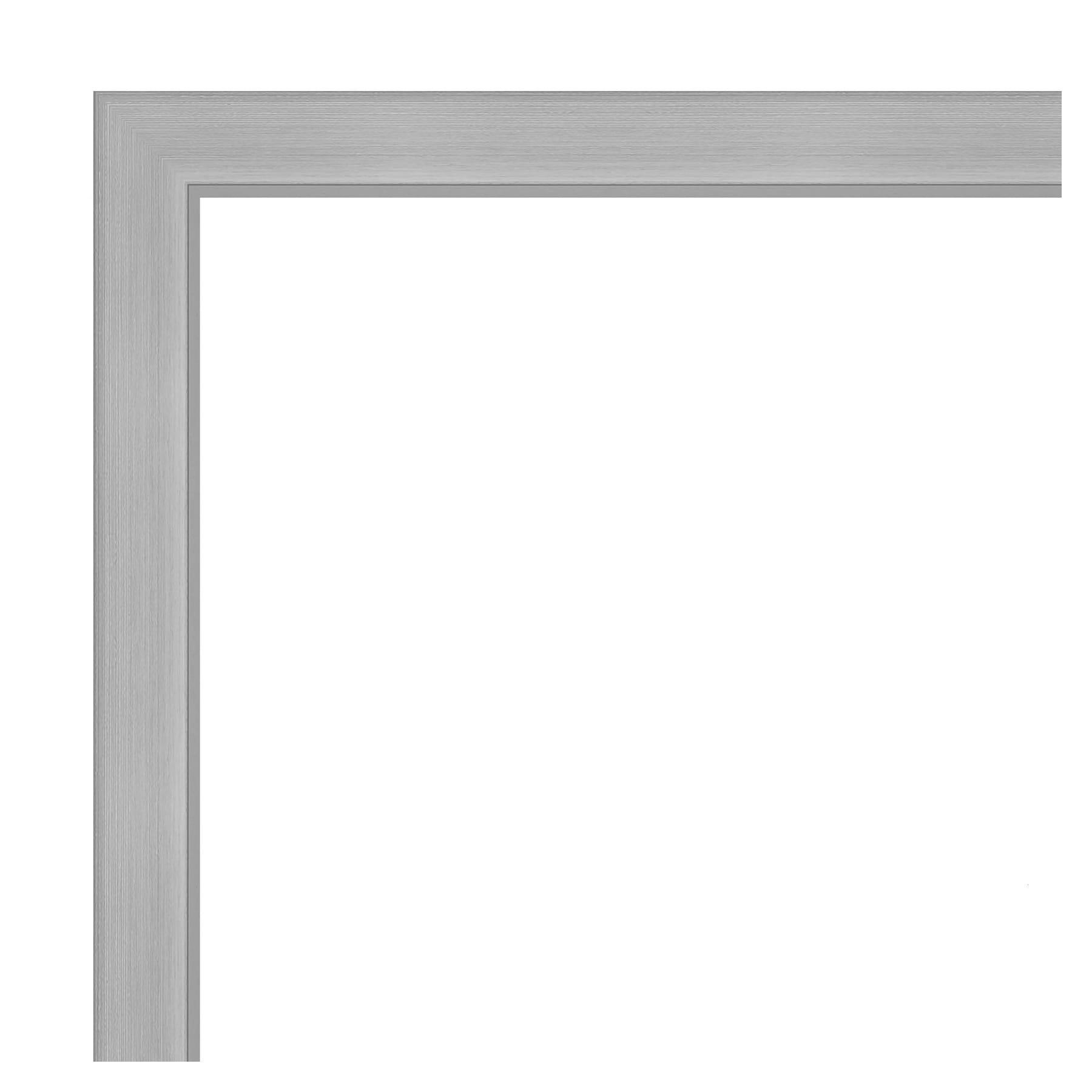 31" x 25" Vista Brushed Nickel Wall Mount Mirror for Bathroom - Amanti Art: Includes Beveled Glass