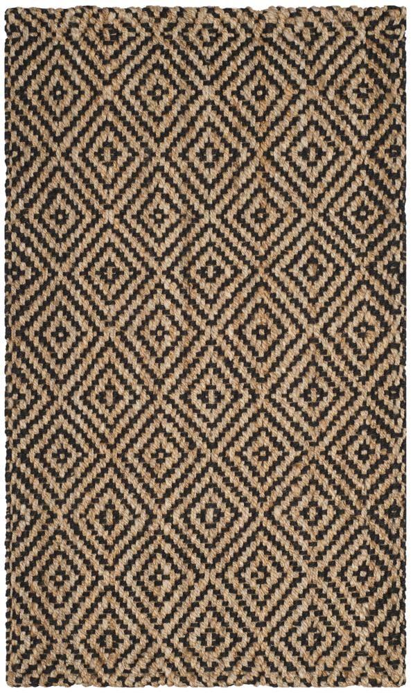 Natural Fiber NF181 Hand Woven Indoor Area Rug - Natural/Black - 4'x6' - Safavieh.