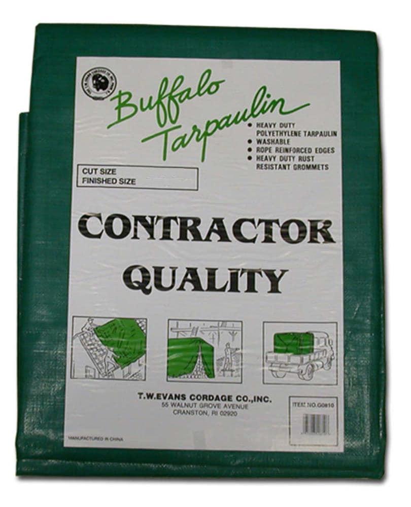 Heavy Duty 10x20 Black and Green Poly Tarp