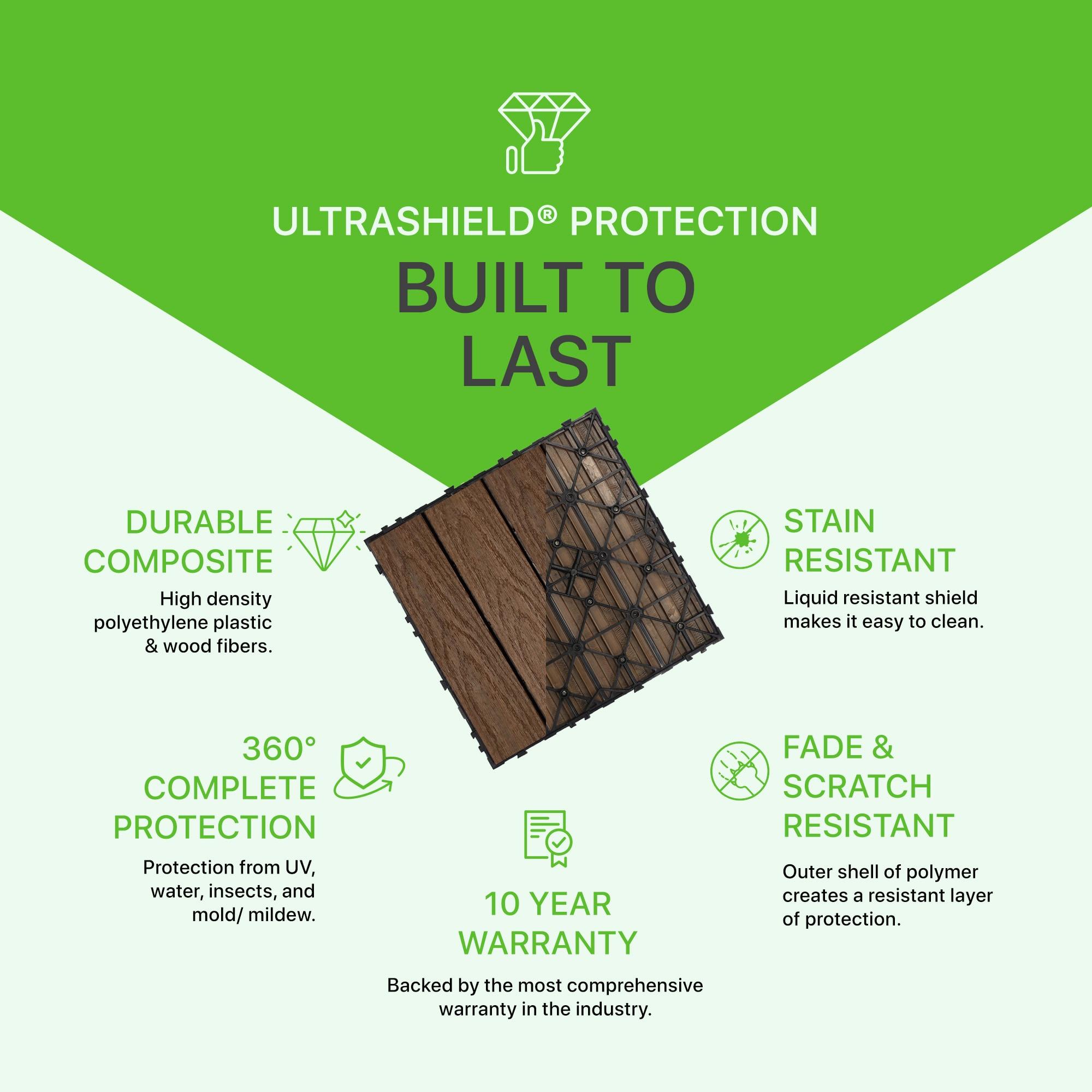 UltraShield Naturale Composite 12" x 12" Interlocking Deck Tile