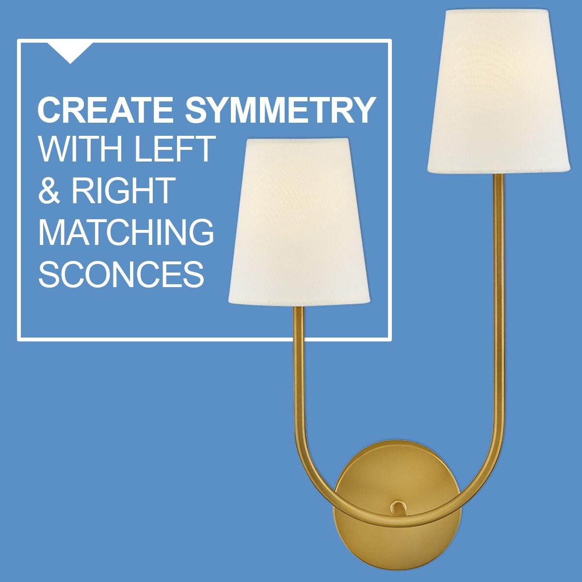Lark 2-Light Right Hand White Linen Wall Sconce