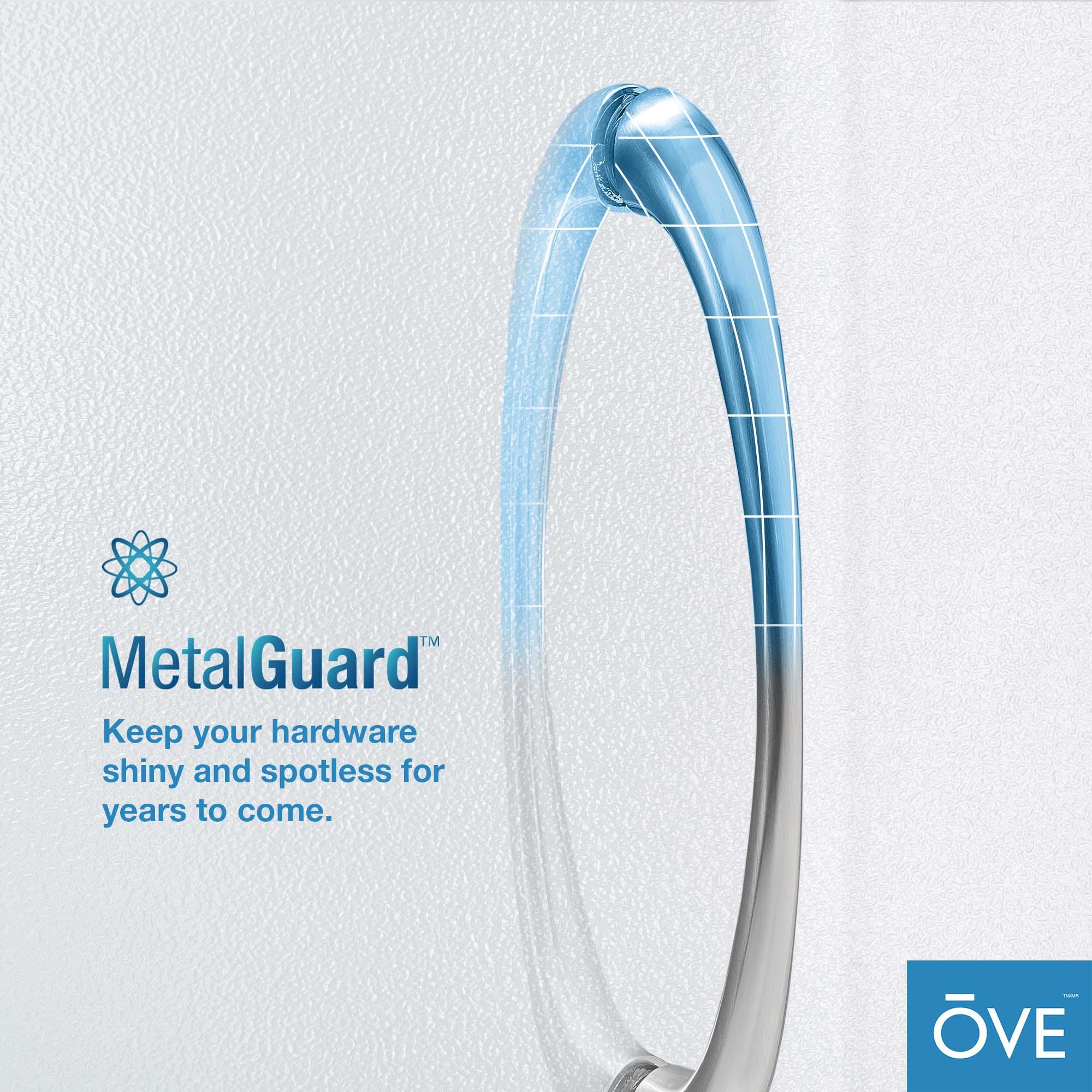 Ove Decors 15SKA-BREF34-SATAC OVE Decors Breeze 35 in. Round Shower Kit w/ Frosted, Base, Wall