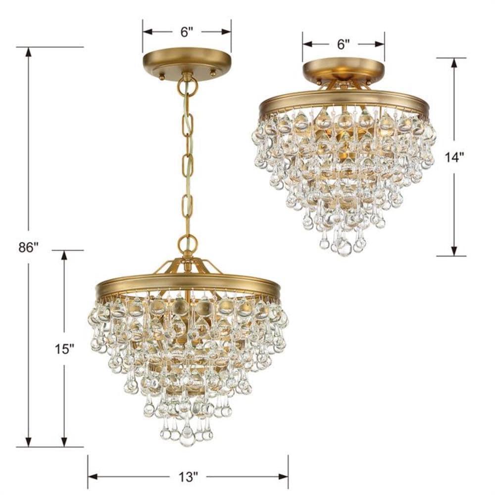 Vibrant Gold Mini Chandelier with Crystal Accents