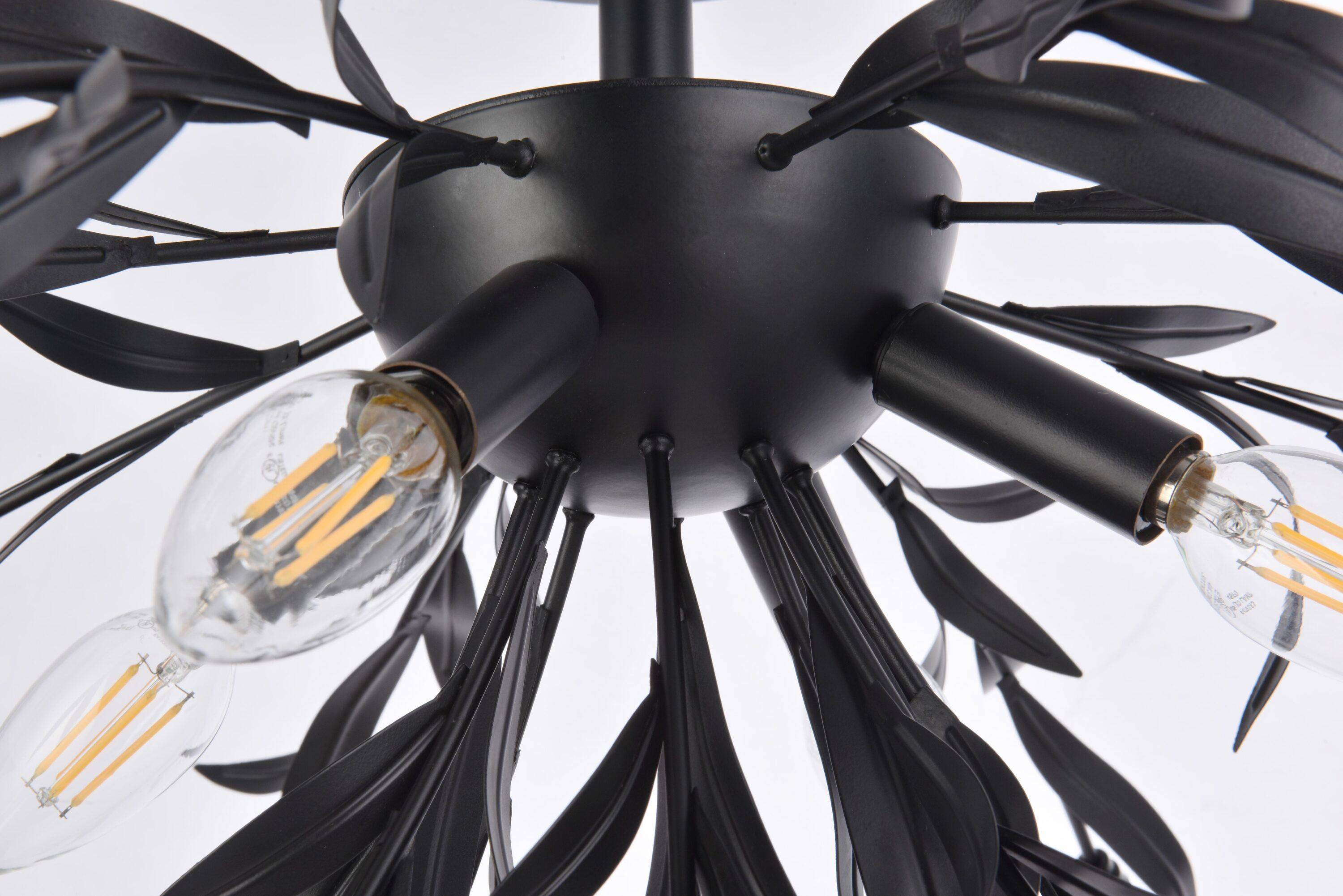 Elegant Lighting Priscilla 23 inch flush mount in black