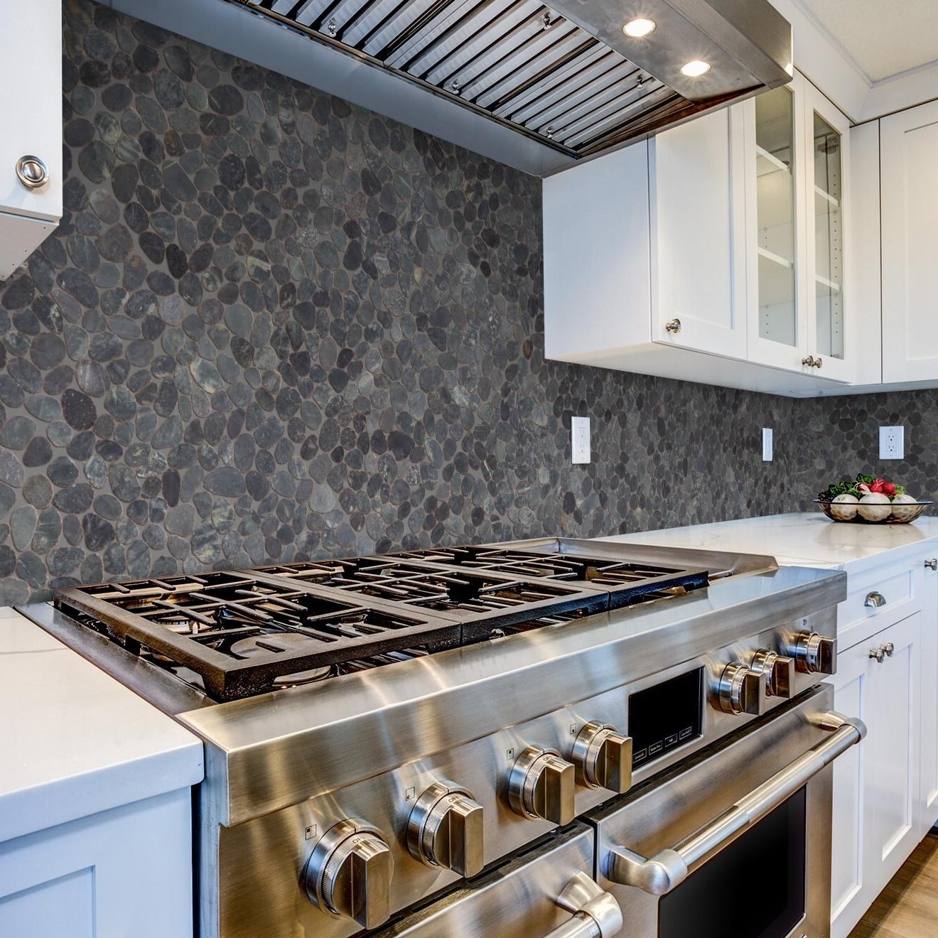 Sliced Pebble Mosaic Wall & Floor Tile