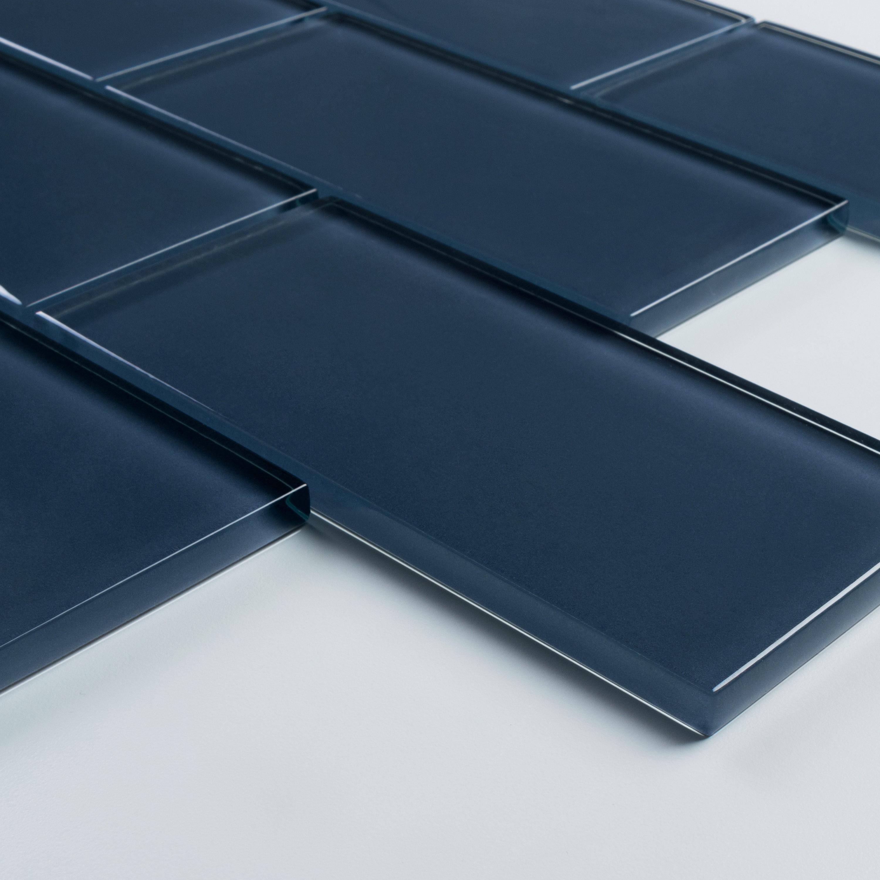 Premium 3" x 6" Straight Edge Glass Mosaic Subway Tile