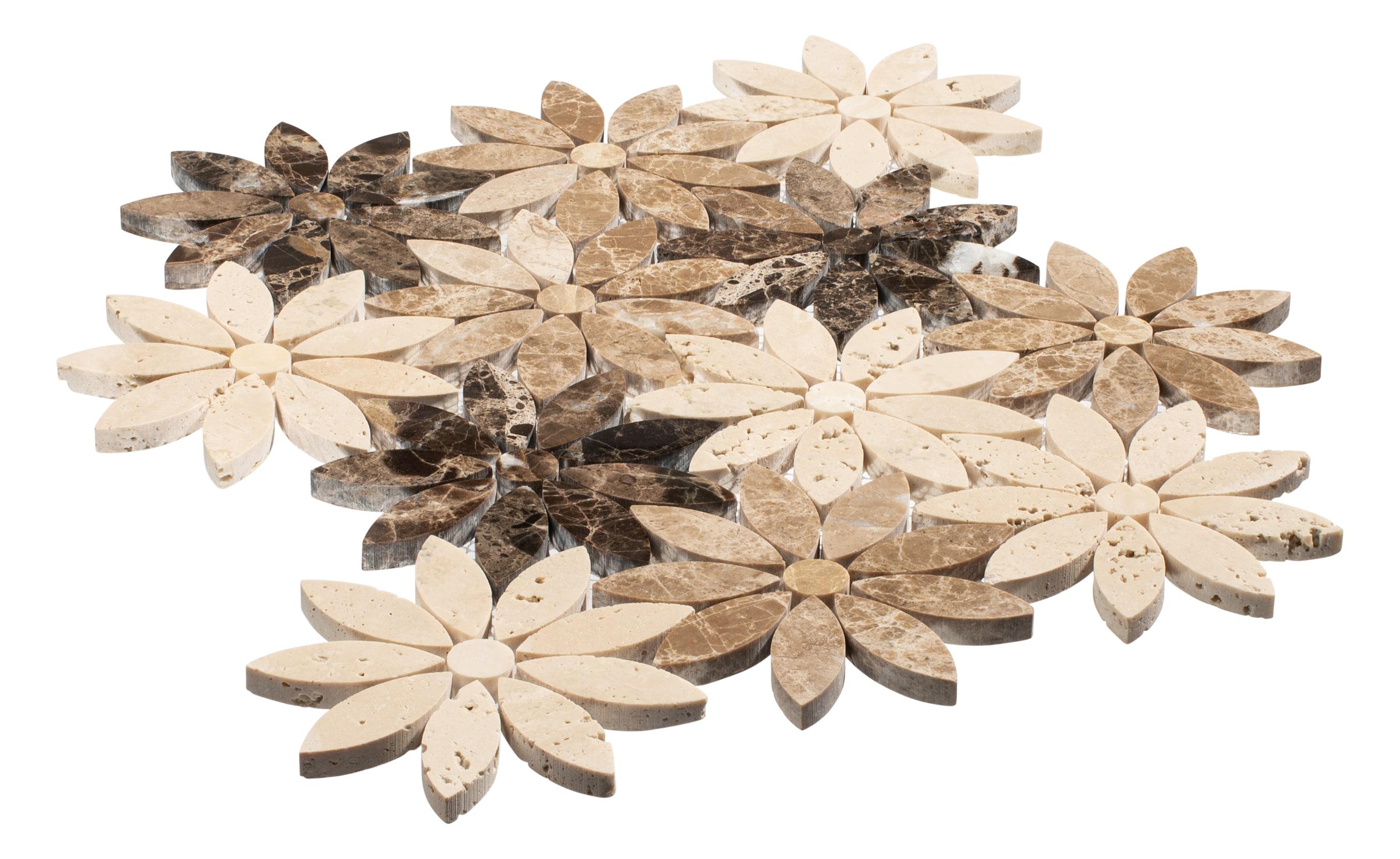 Fresh Novelty Flower Polished Natural Stones Wall & Floor Mosaic Tile