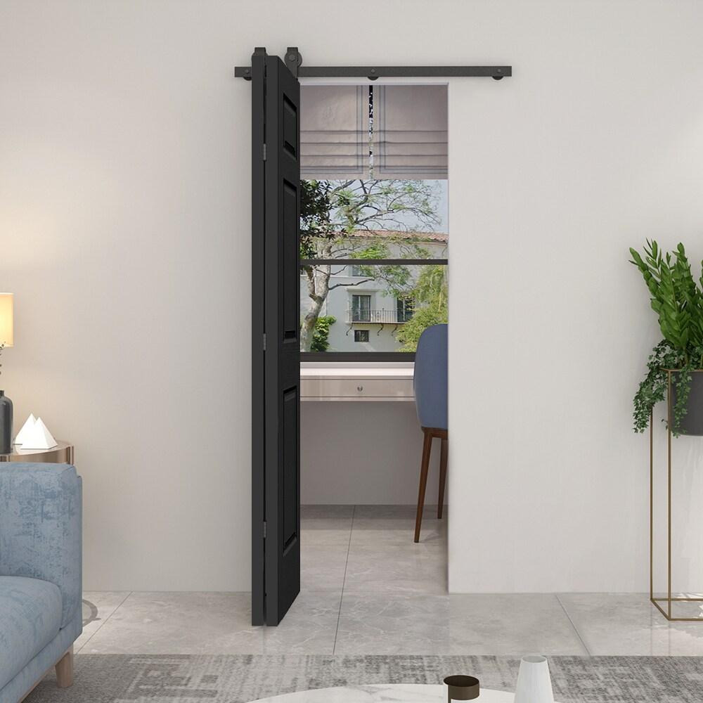 Paneled MDF Composite Bifold Barn Door with Installation Hardware Kit