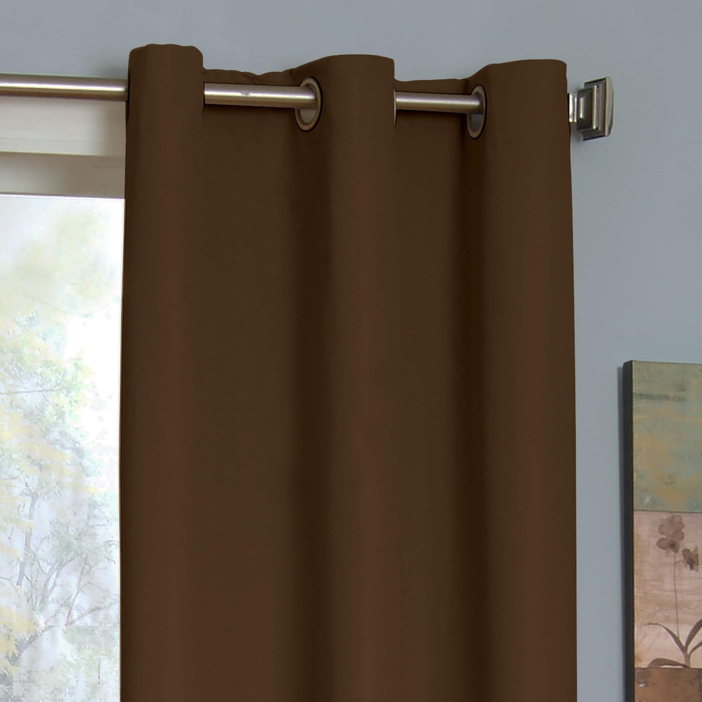 Microfiber Blackout Grommet Curtains, Solid Thermaback Window Curtains